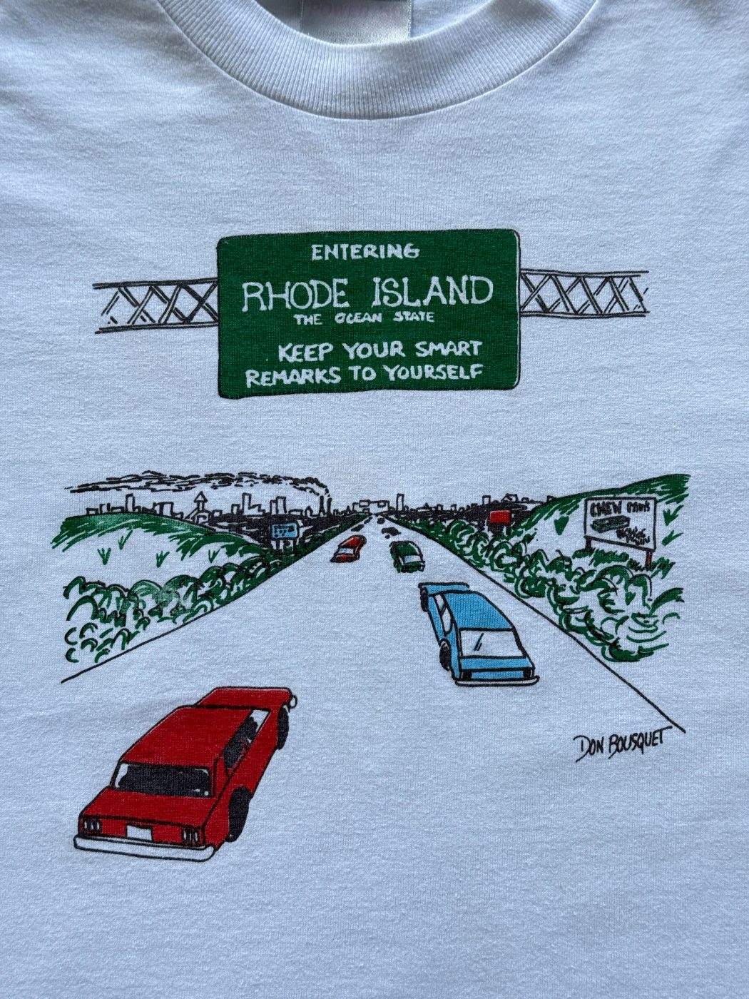 Oneita Rhode Island 'The Ocean State' Don Bousquet 90's Vintage Single Stitch Gr