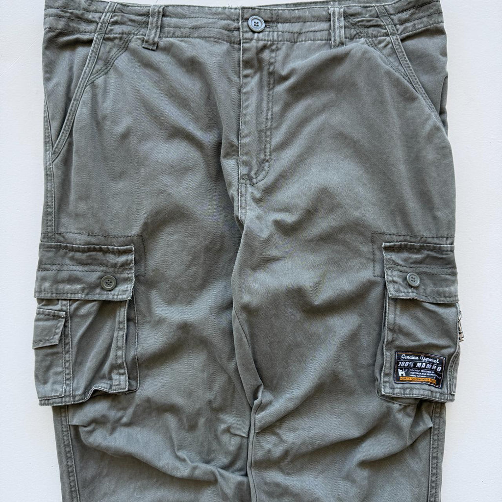 Vintage 90s Mambo Surfwear Cargo Green Pants - 36” x 29”