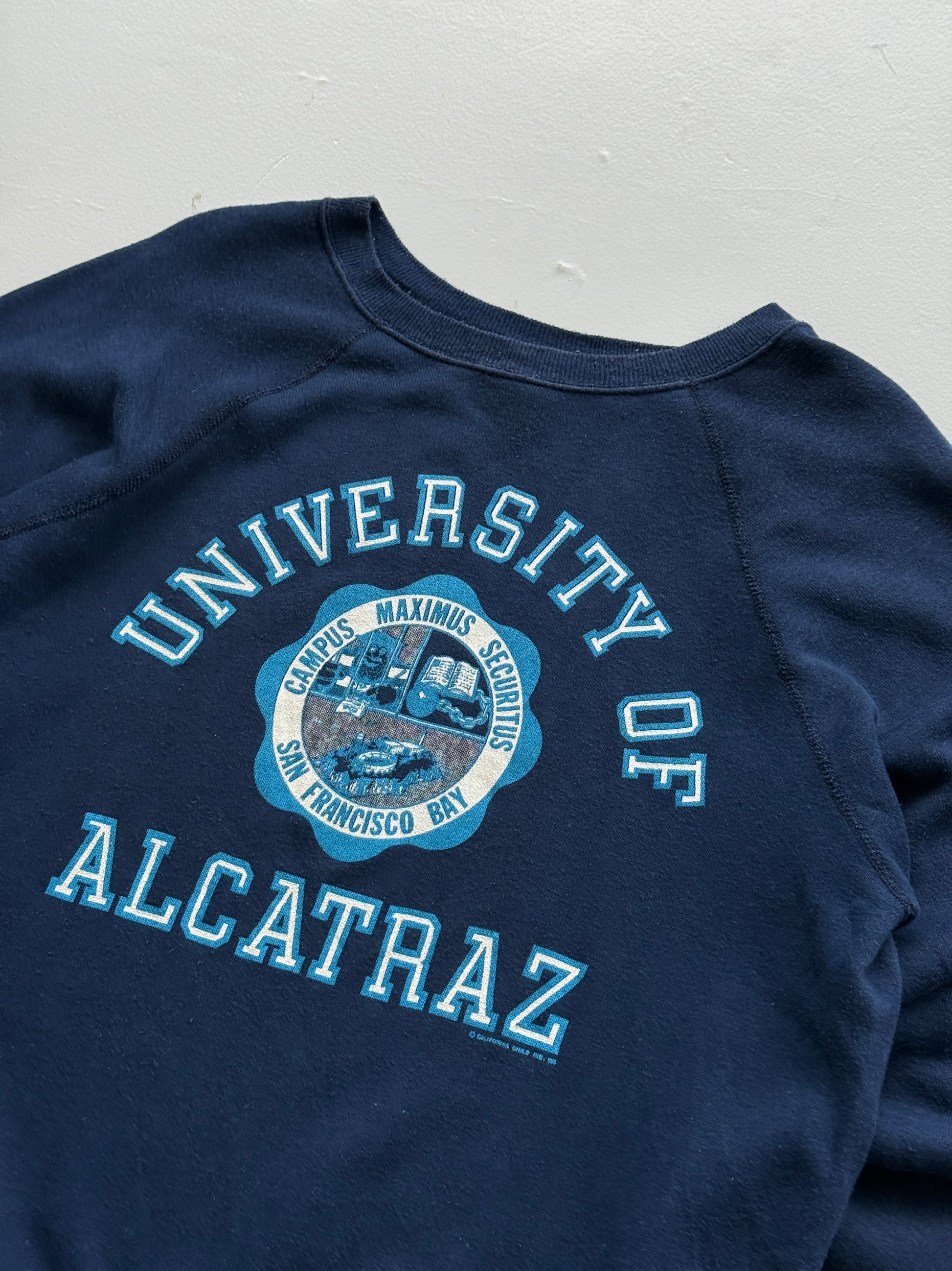 University of Alcatraz Made in USA 80's Vintage Raglan Sweatshirt - Medium