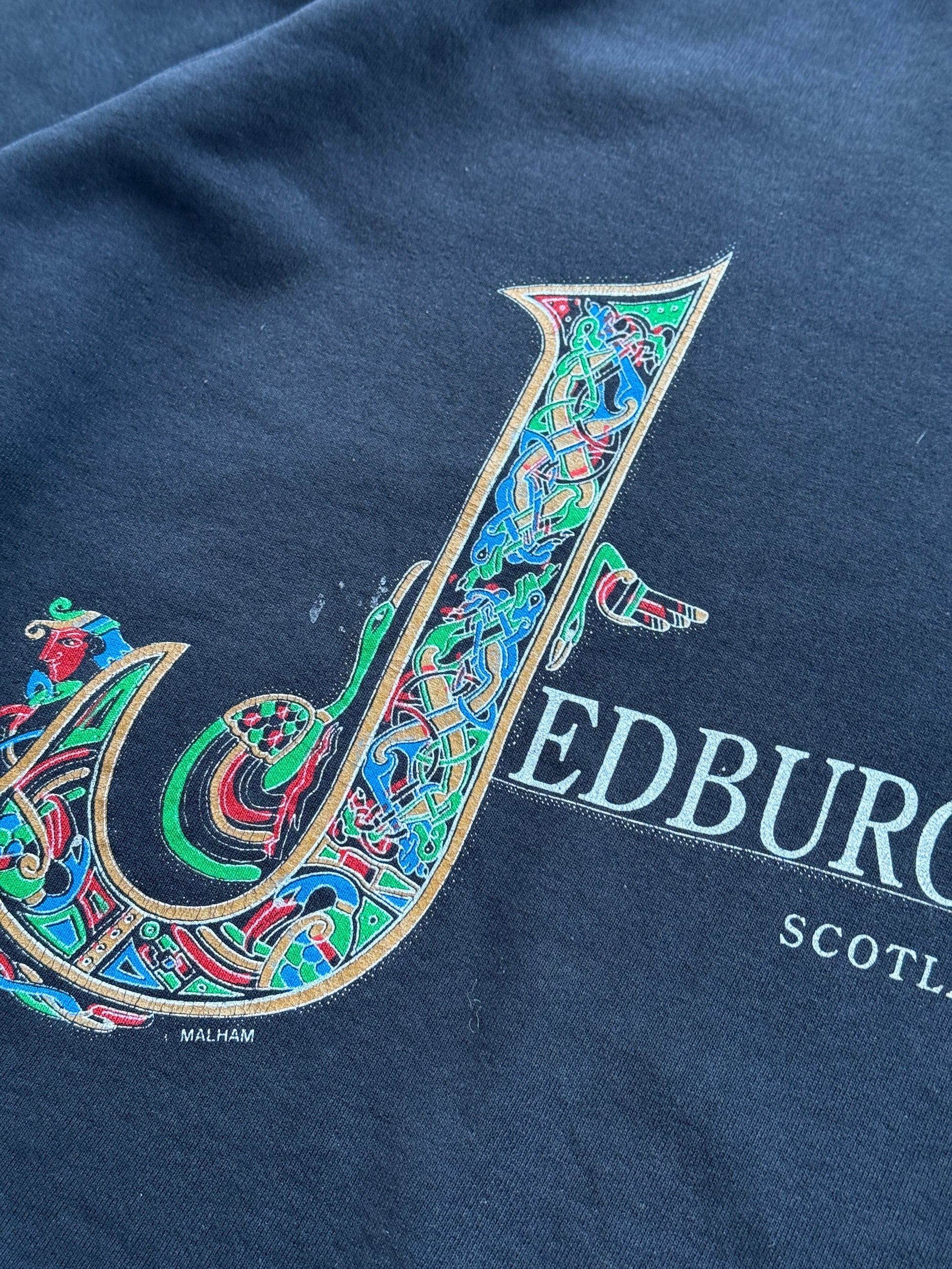 Black Scotland 00's Vintage Graphic Tourist Sweatshirt Jumper - Large