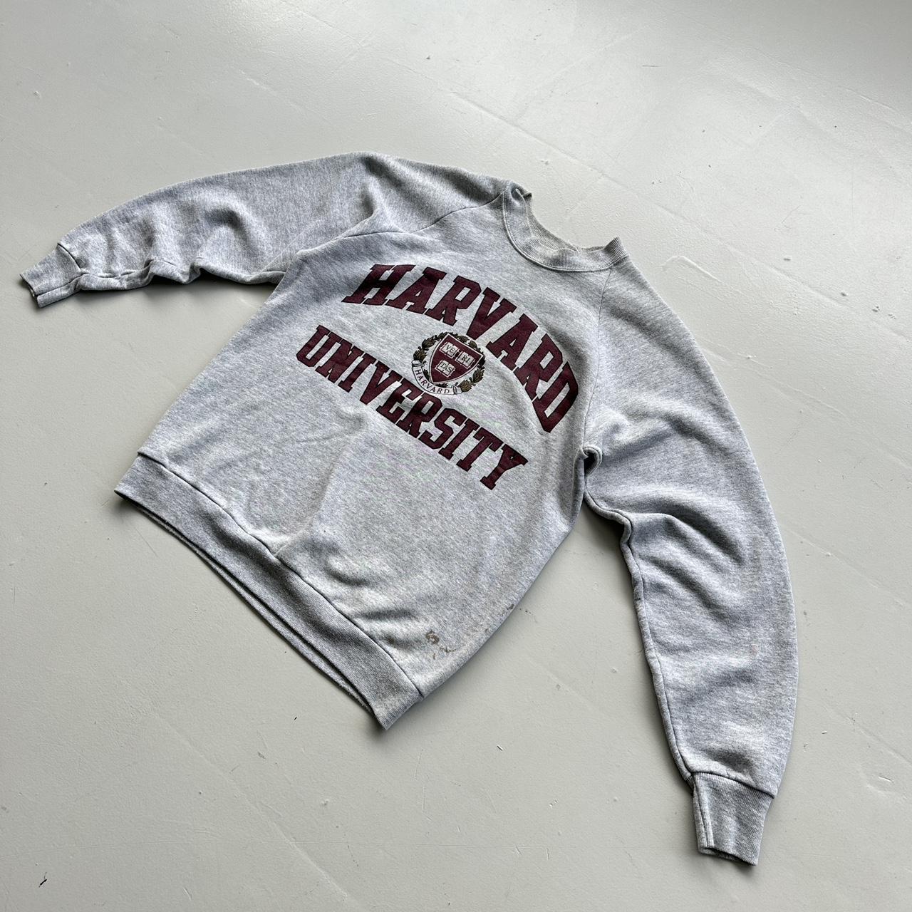Grey Harvard University 80’s Raglan Vintage Graphic Sweatshirt - Medium