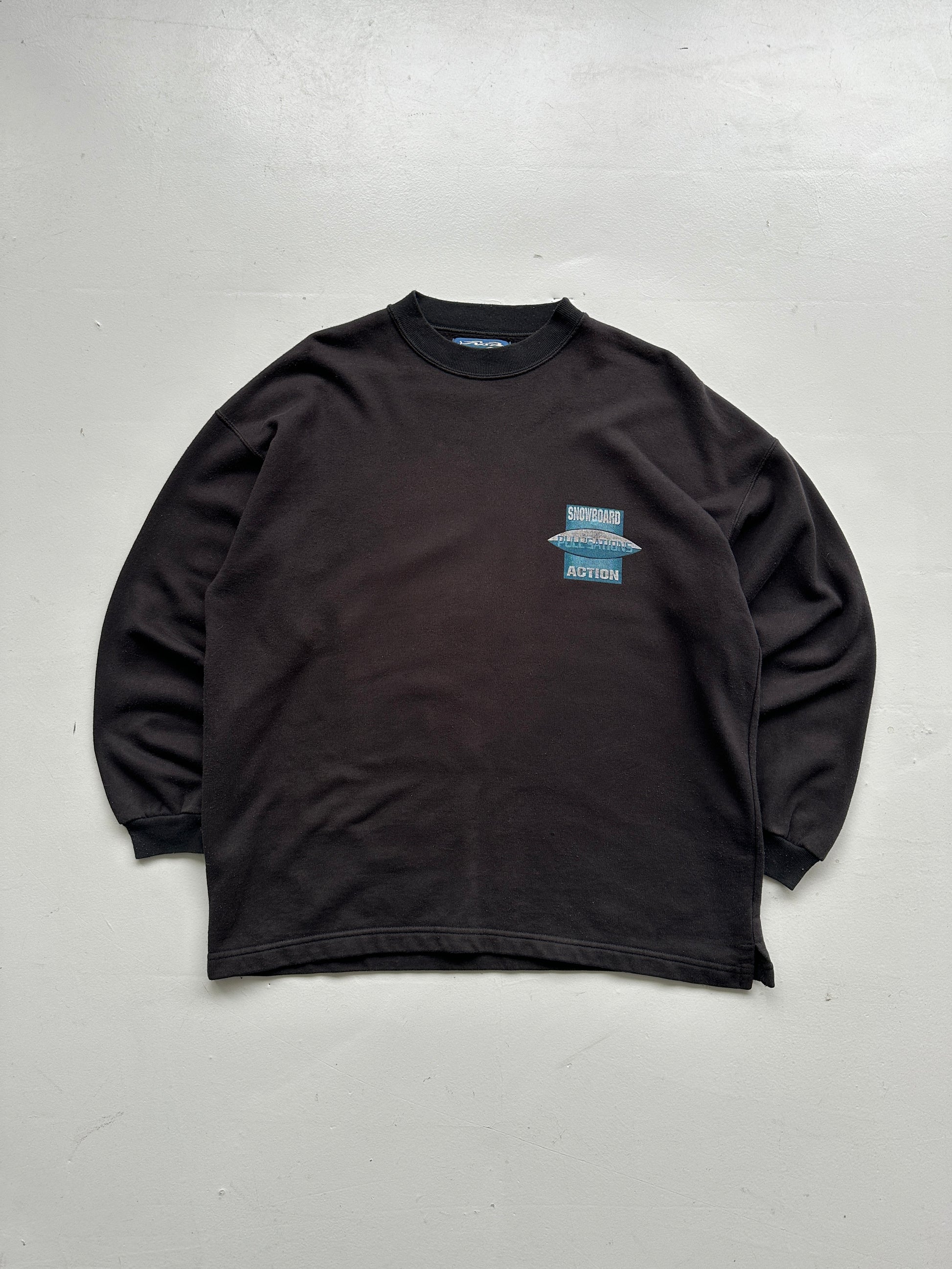 Black Snowboarding 90's Vintage Graphic Sweatshirt Jumper - Large