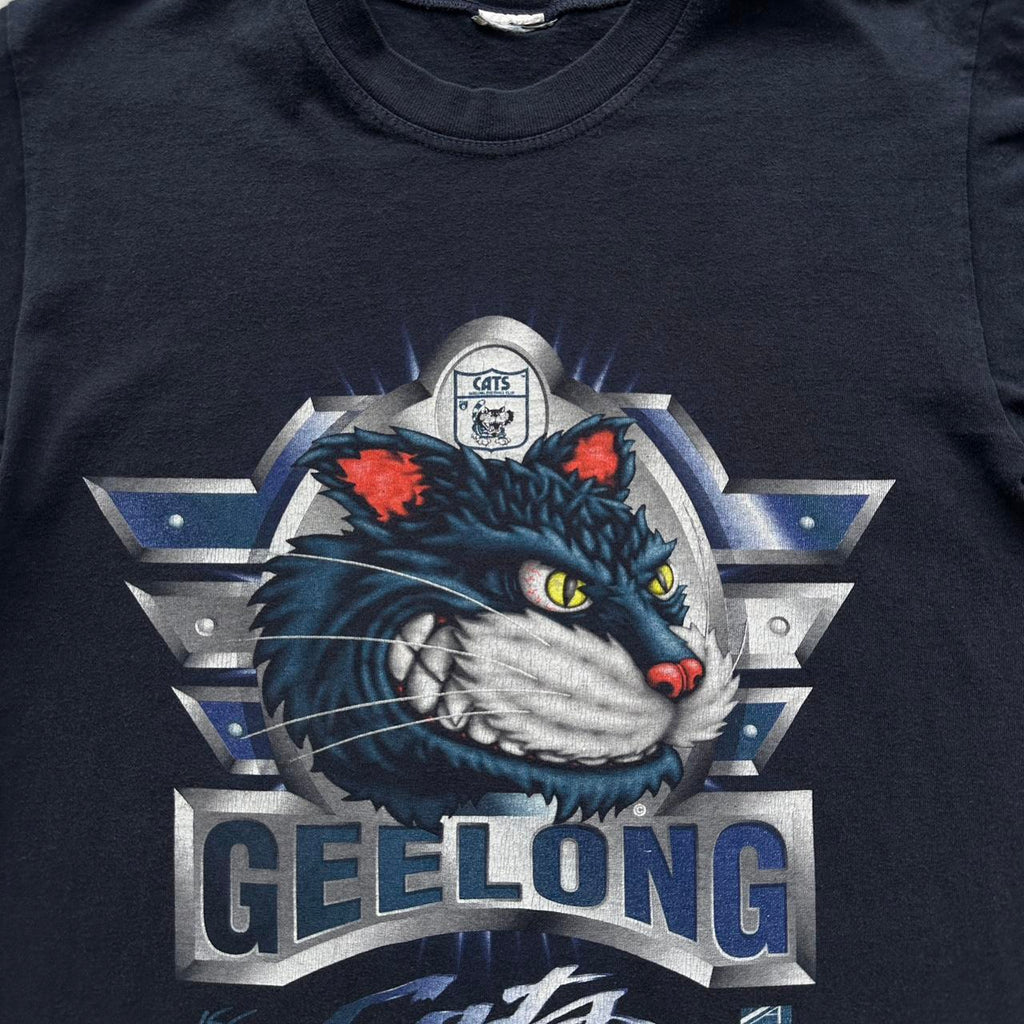 Gelong Cats Navy Blue 90s Vintage T-shirt - Medium