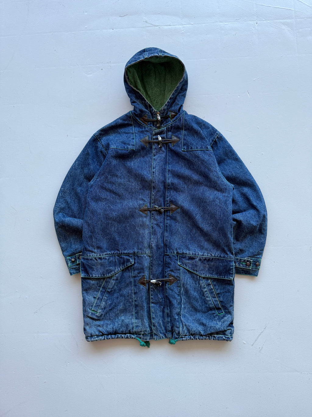 Blue Wrangler 90's Vintage Denim Parka Jacket - Medium