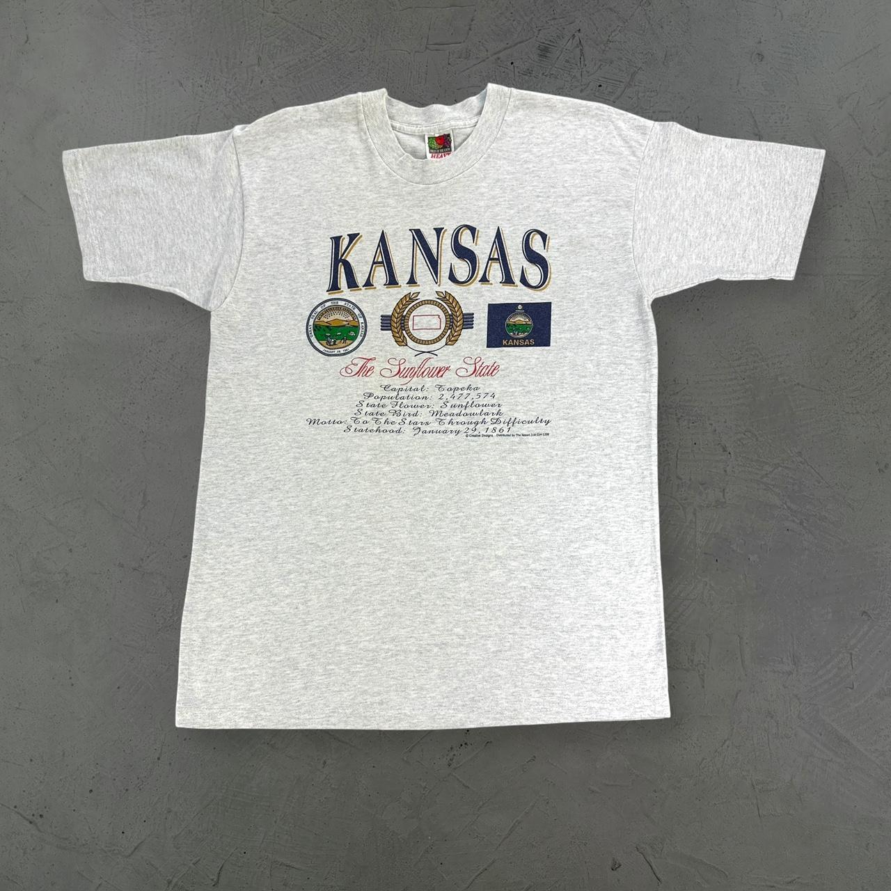 KANSAS Vintage 90s Grey Tourist T-shirt - Medium