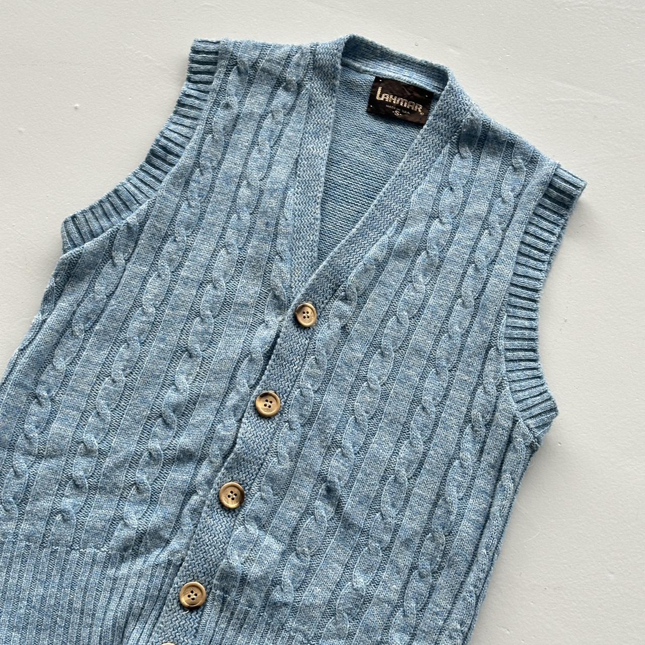 Blue Lahmar 90s Vintage Woollen Sweater Vest - Small