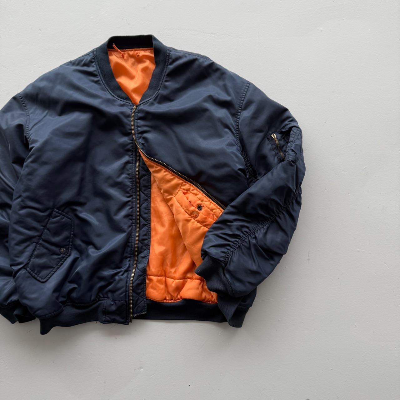 Navy Blue 80’s Vintage Bomber Jacket - XL