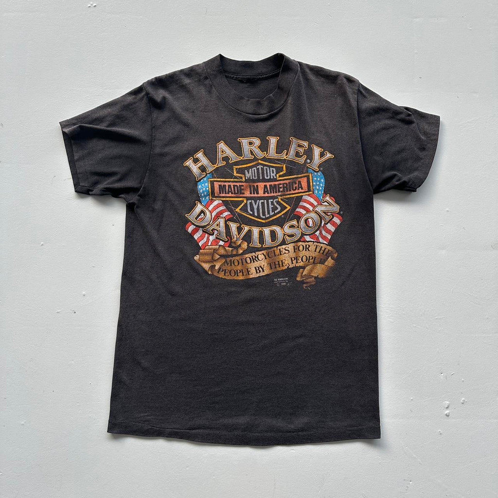 Black Harley Davidson 3D Emblem Rare 90’s Vintage T-shirt - Medium