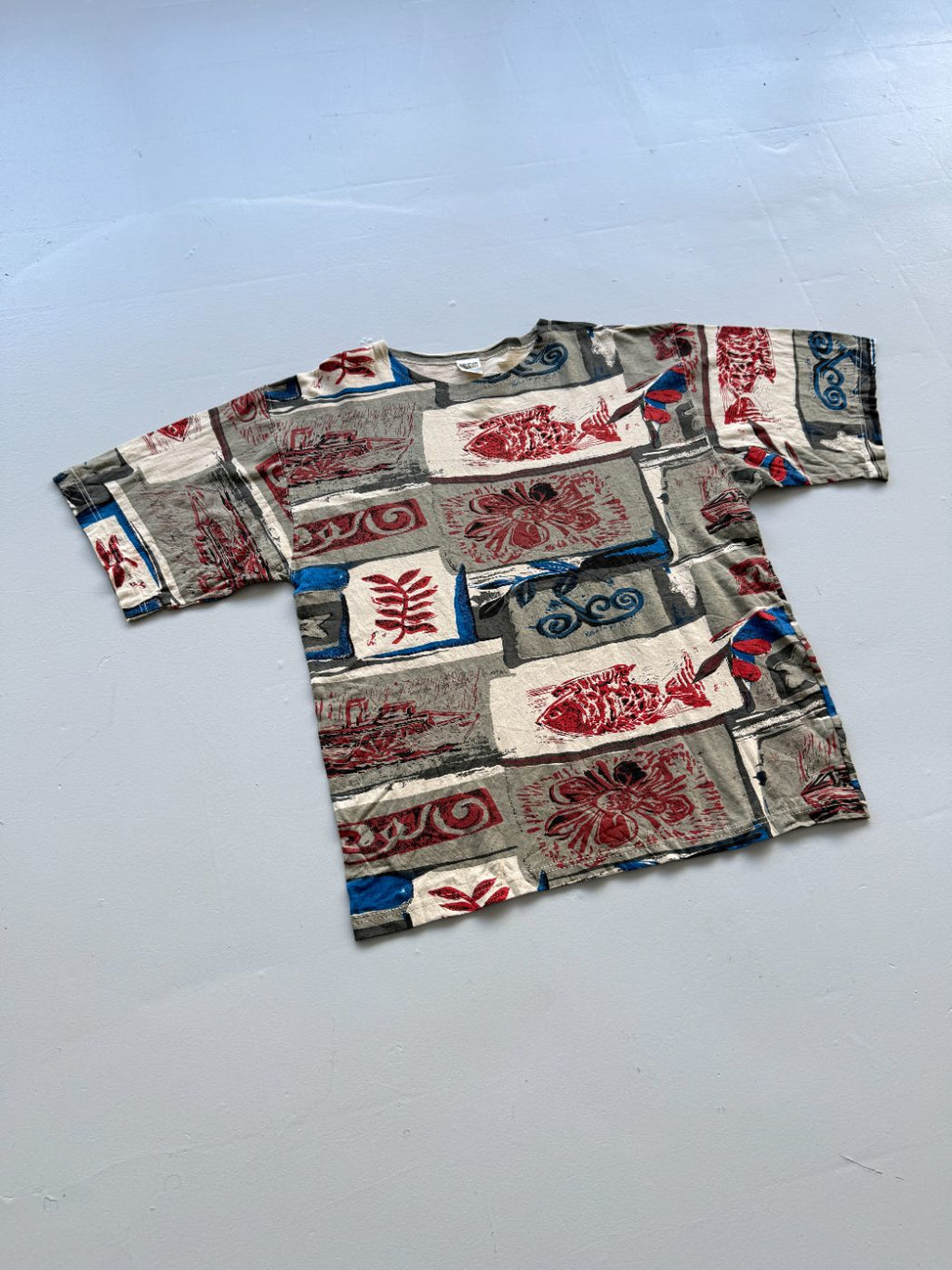 Saso All Over Print 90's Surfwear Vintage T-Shirt - XL