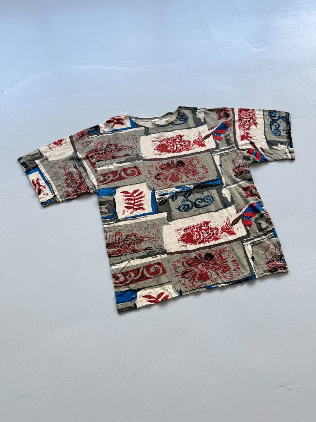 Saso All Over Print 90's Surfwear Vintage T-Shirt - XL