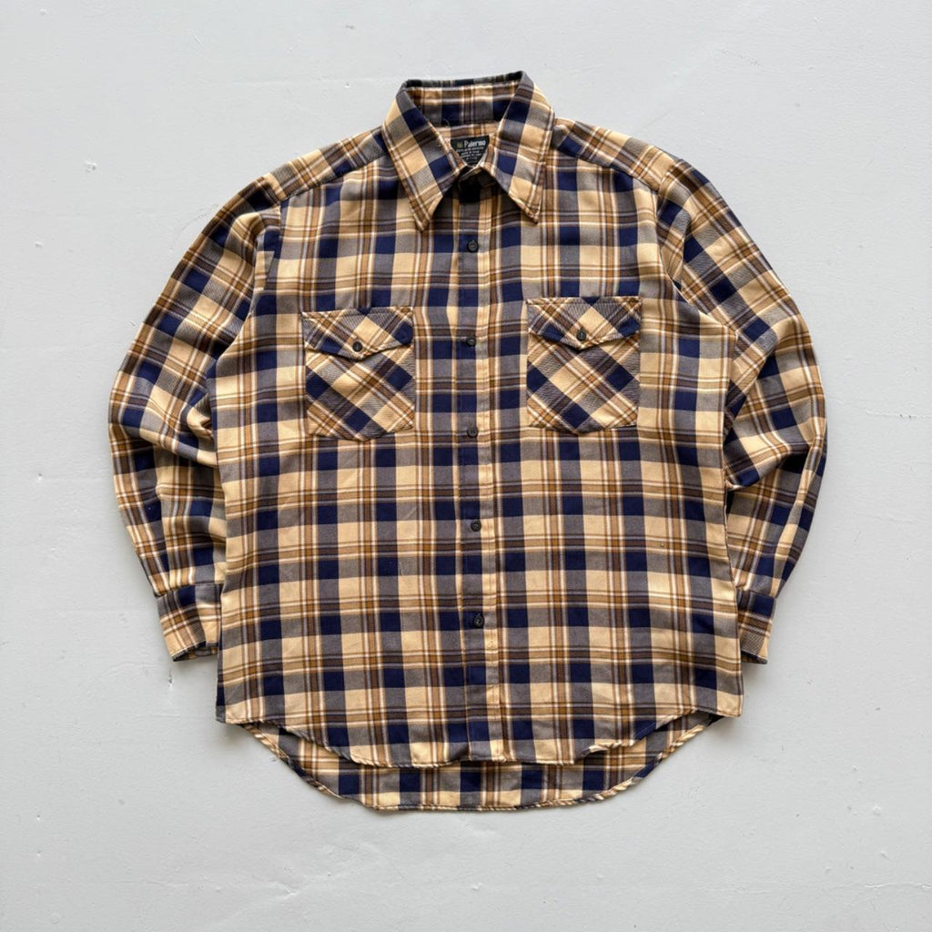 Blue Yellow Palermo 90’s Vintage Flannel Long Sleeve Shirt - Large