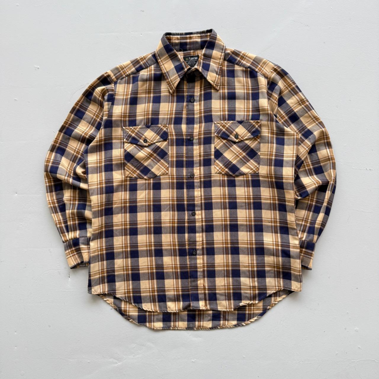 Blue Yellow Palermo 90’s Vintage Flannel Long Sleeve Shirt - Large