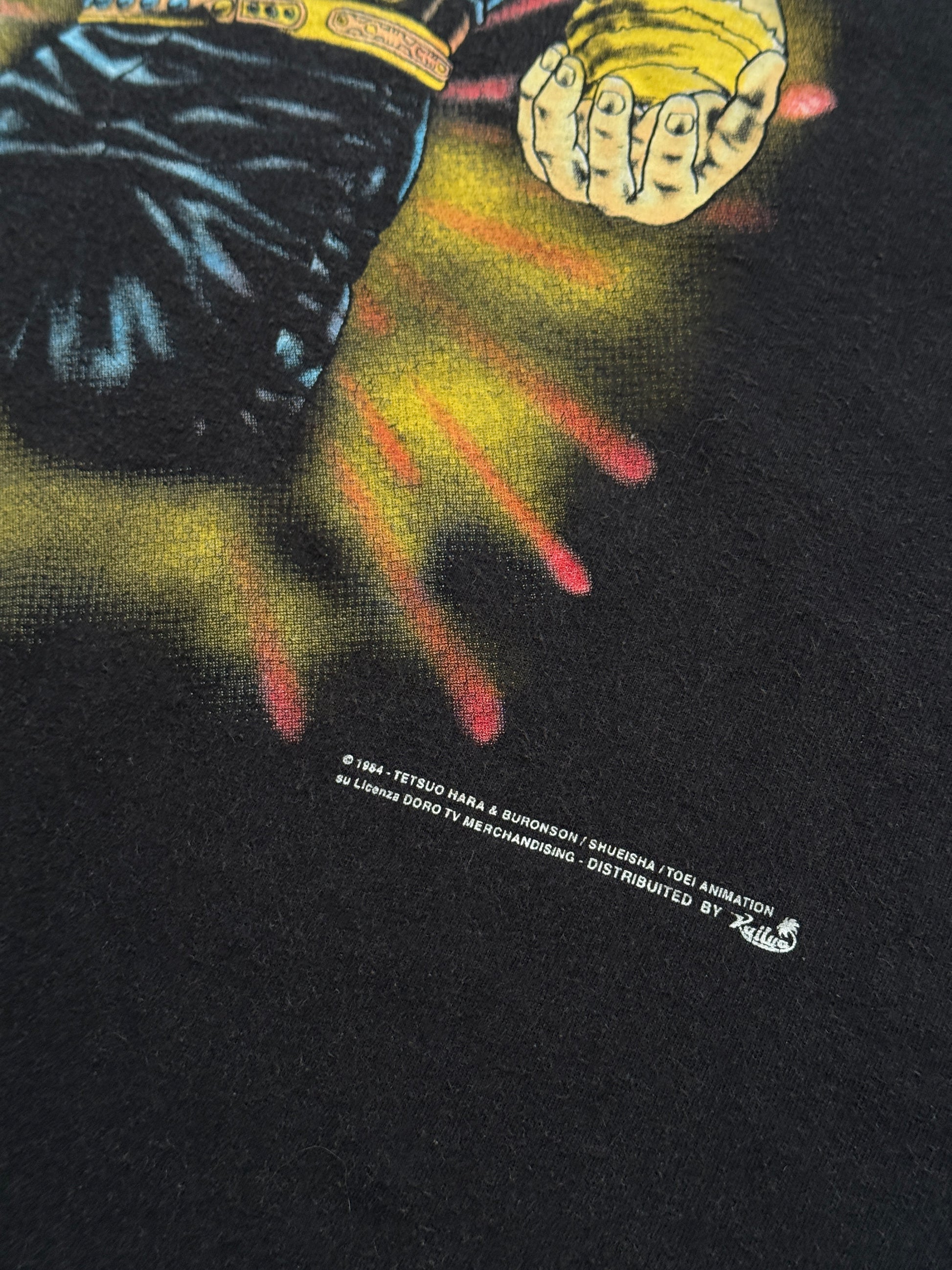 Vintage Black The Fist Of The North Star 1984 Anime Shirt - Medium/Large