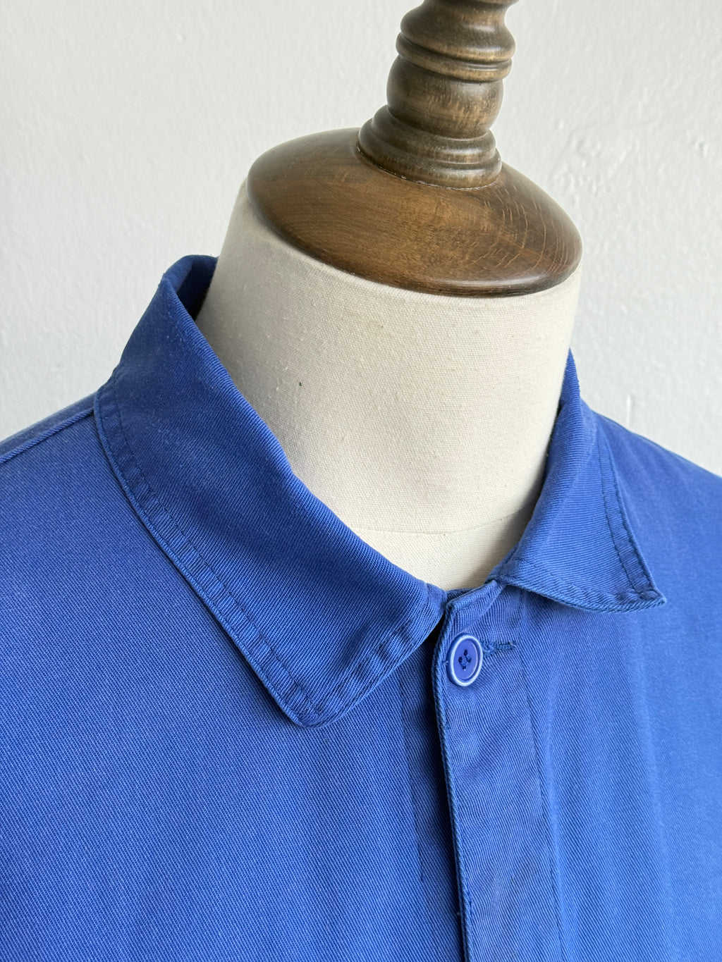Thrashed Blue French 80's Vintage Workwear Chore Jacket CH516 - Large