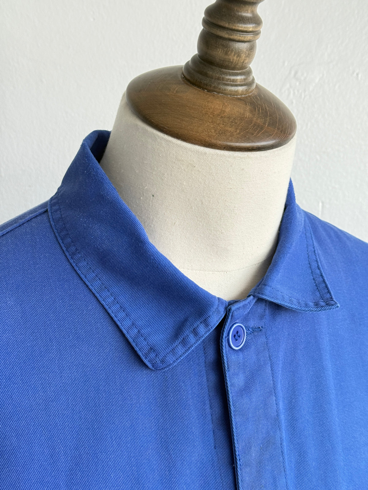 Thrashed Blue French 80's Vintage Workwear Chore Jacket CH516 - Large