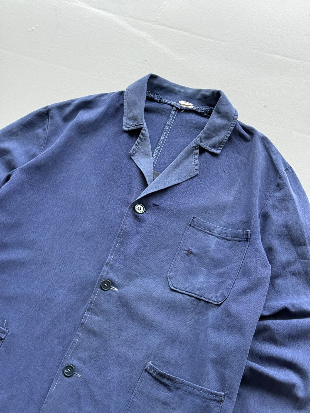 French Indigo Blue Vintage Chore Jacket CH241 - Medium