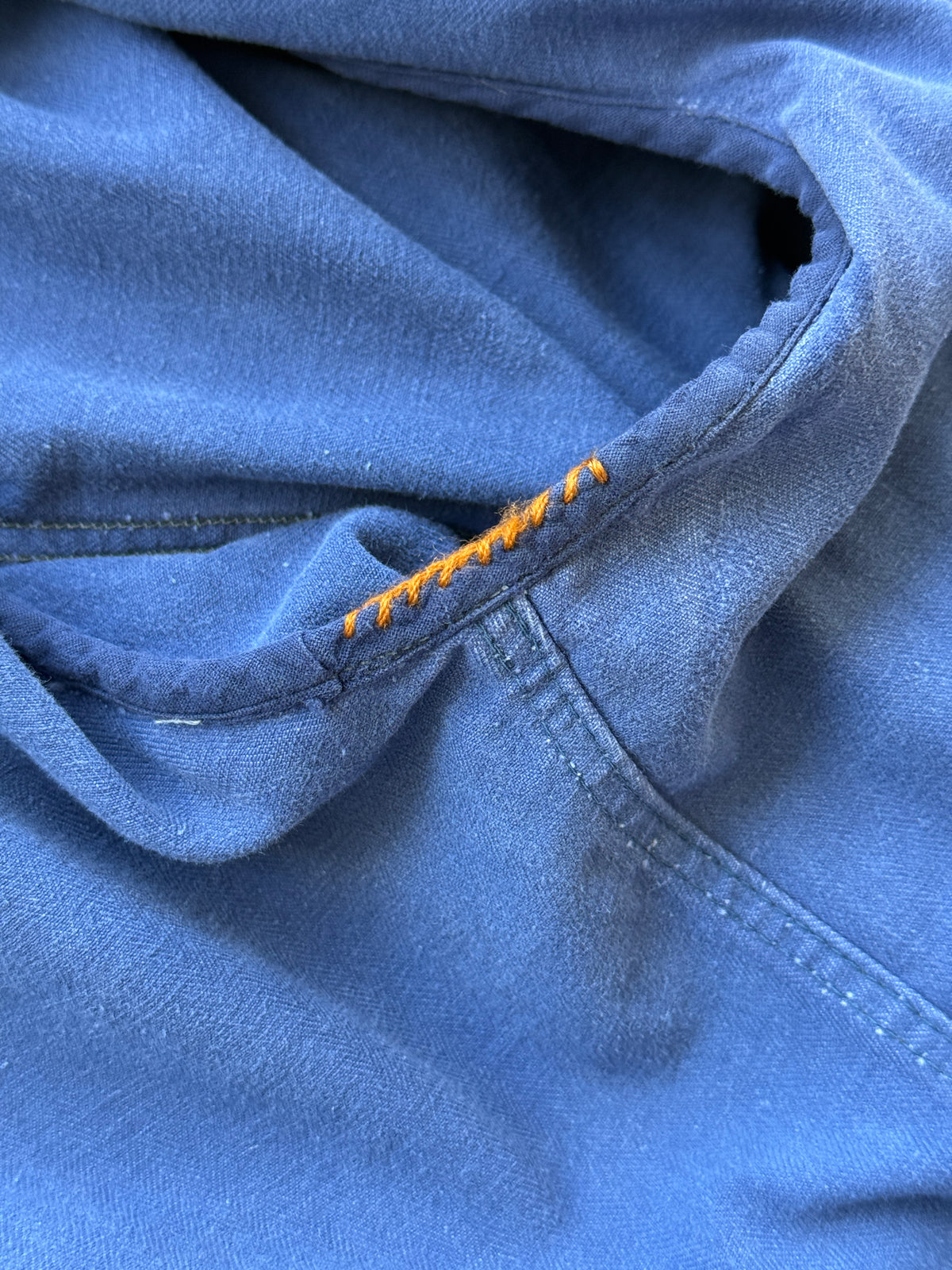 Faded Blue French 1950's Vintage Workwear Chore Jacket CH463 - Small