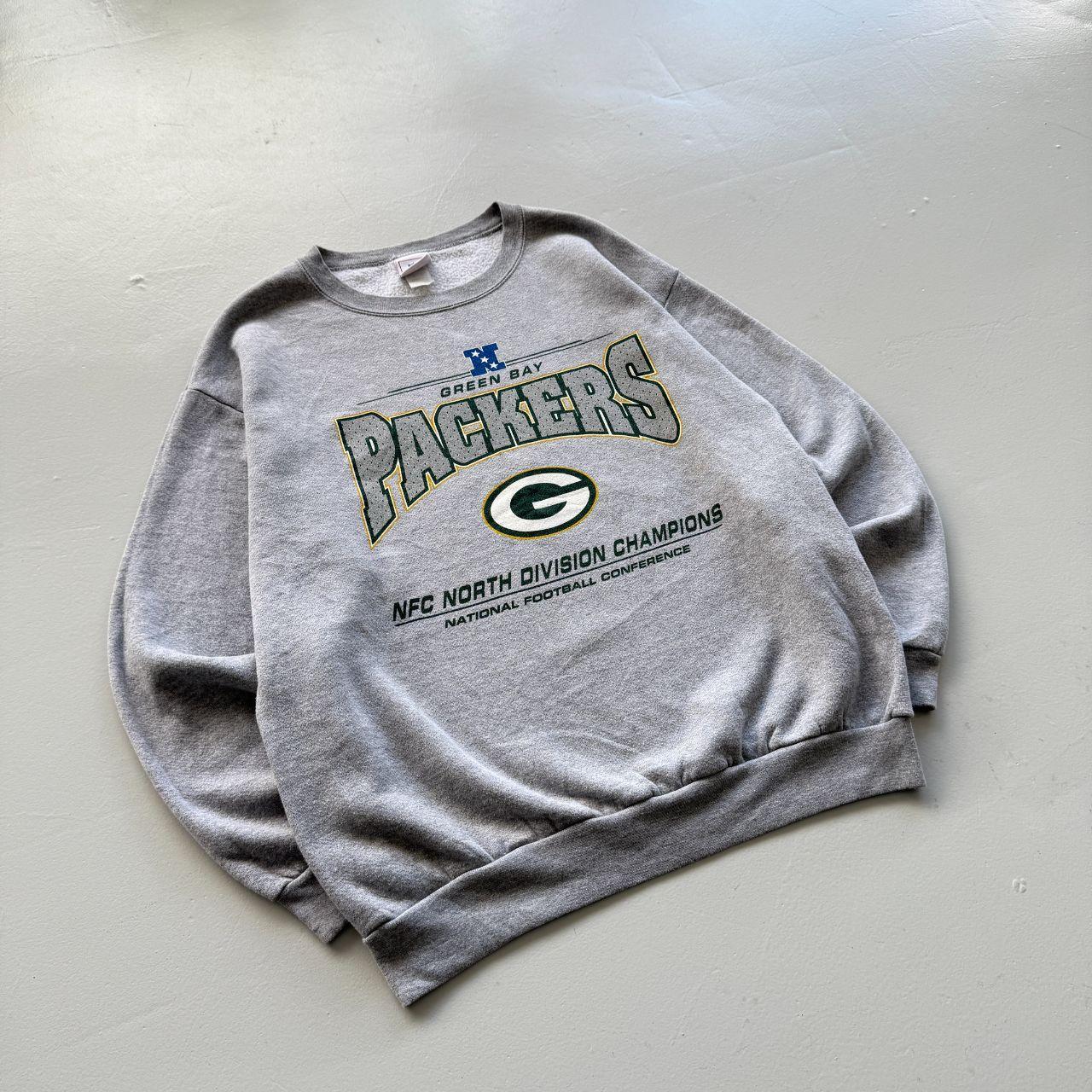 Grey Green Bay Packers 00's Graphic Vintage Sweatshirt - Large