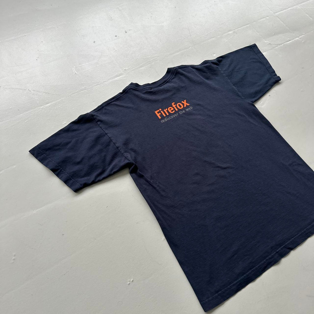 Navy Mozilla Firefox 00s Vintage Graphic T-Shirt - Large