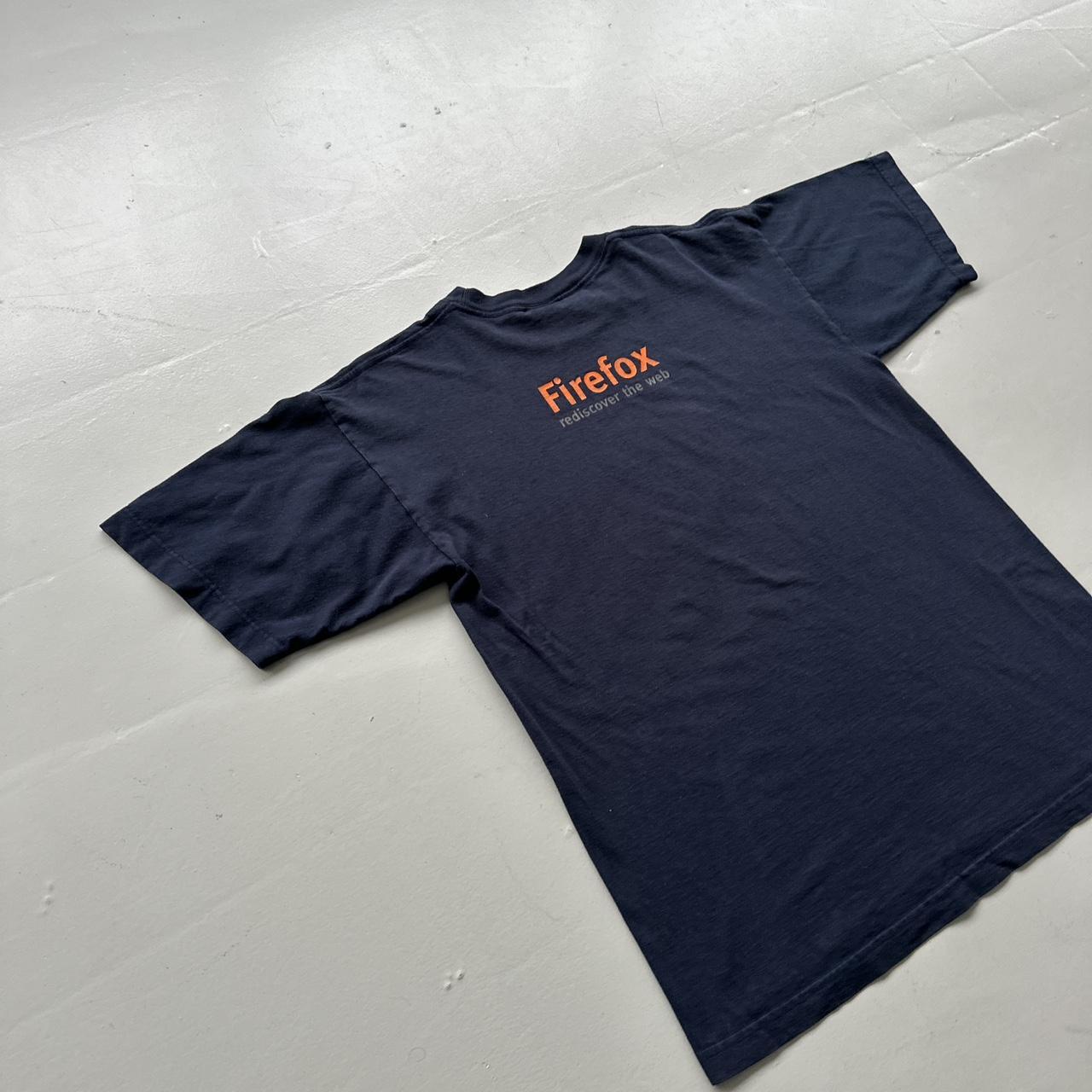 Navy Mozilla Firefox 00s Vintage Graphic T-Shirt - Large