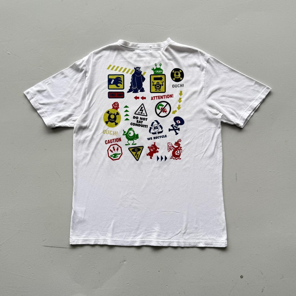 White Disneyland Tokyo Monsters Inc 00s Y2K Vintage Graphic T-Shirt - Large