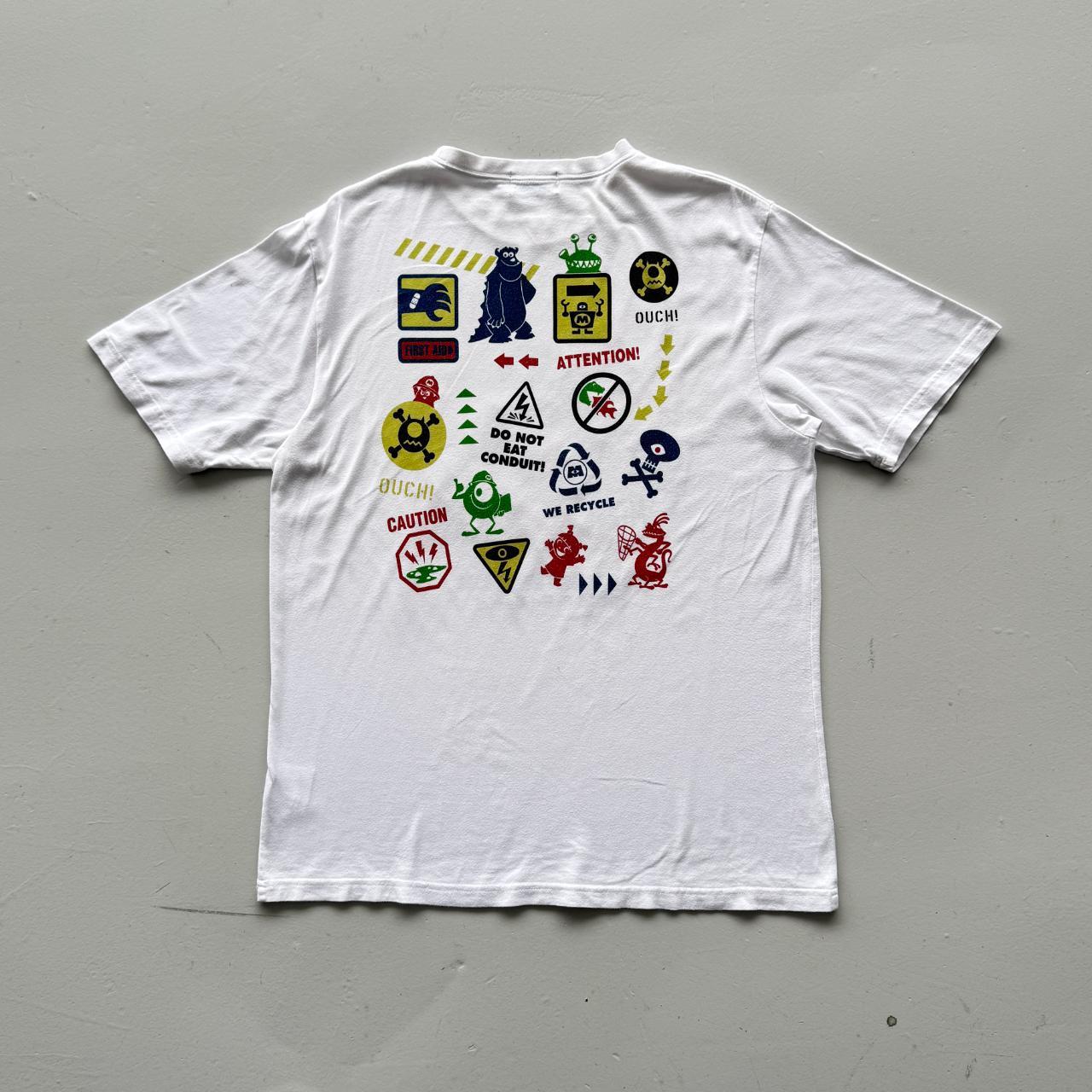 White Disneyland Tokyo Monsters Inc 00s Y2K Vintage Graphic T-Shirt - Large