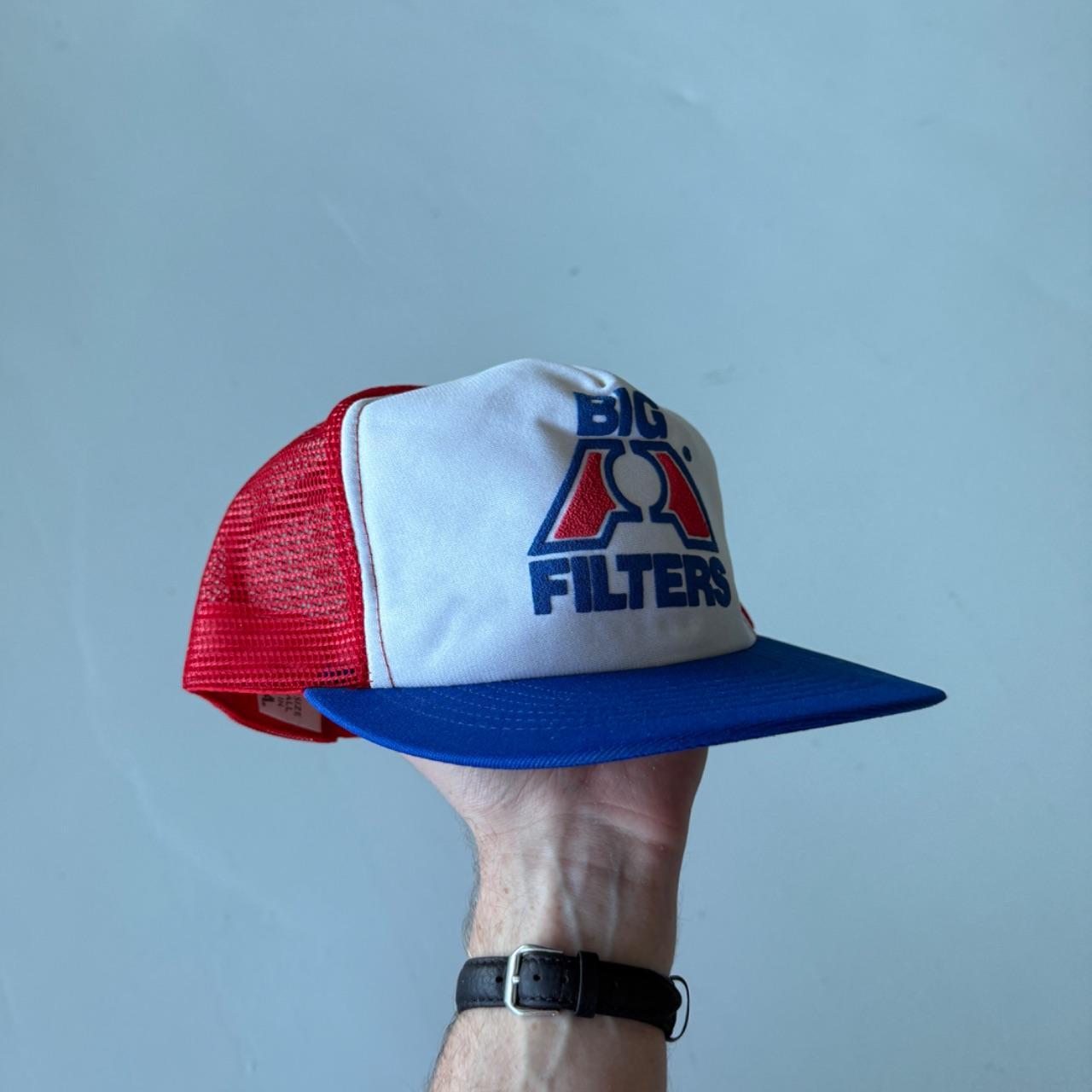 White / Red Big A Filters Vintage Foam and Mesh SnapBack Trucker Cap