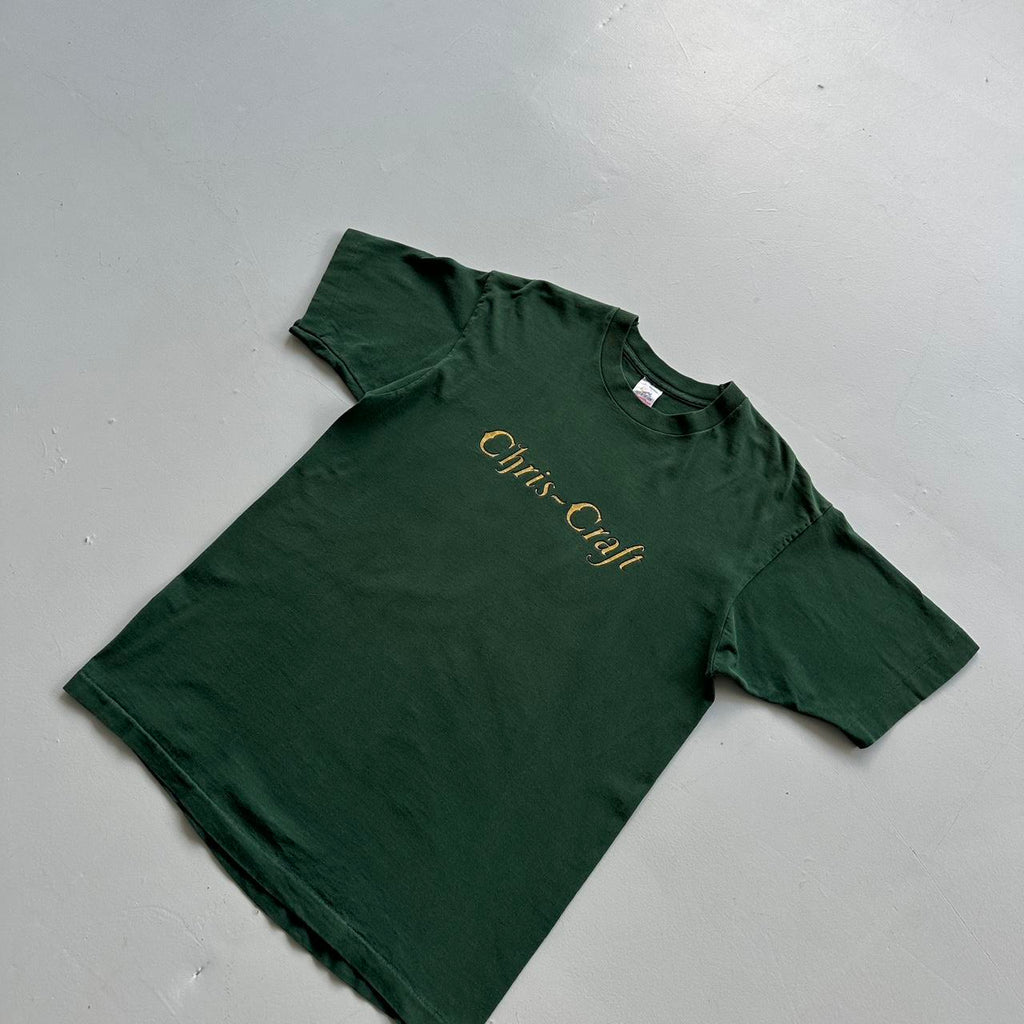 Dark Green Chris-Craft Slogan Vintage T-shirt - Large