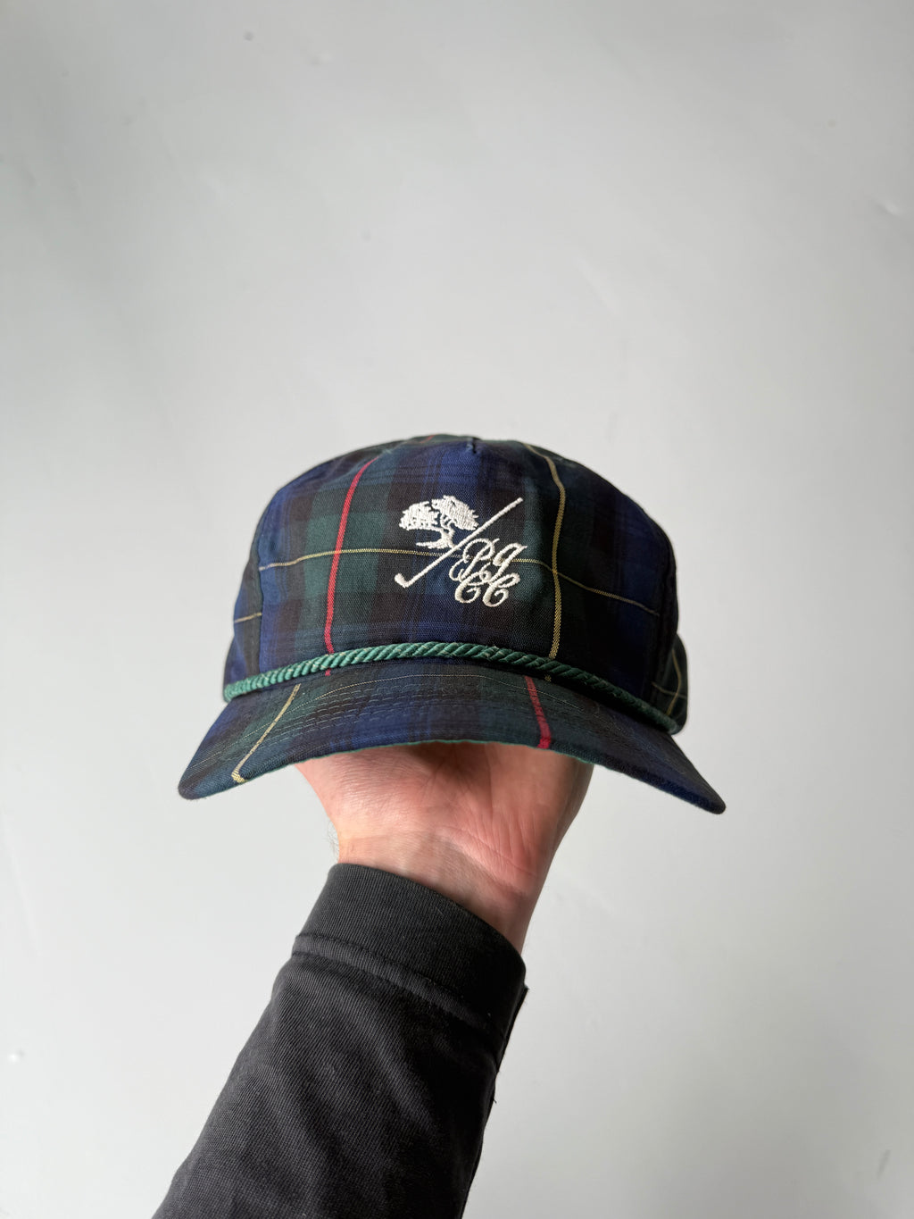 Blue Cheque Golf Vintage Cotton SnapBack Trucker Cap