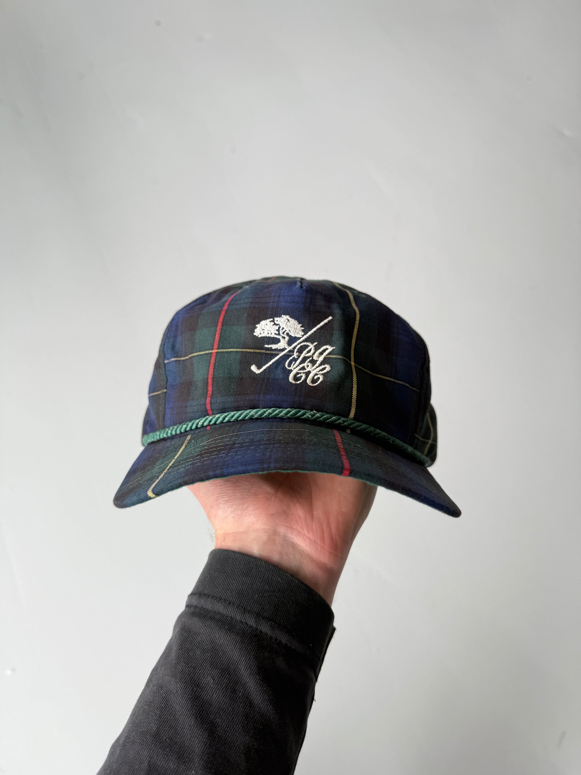 Blue Cheque Golf Vintage Cotton SnapBack Trucker Cap