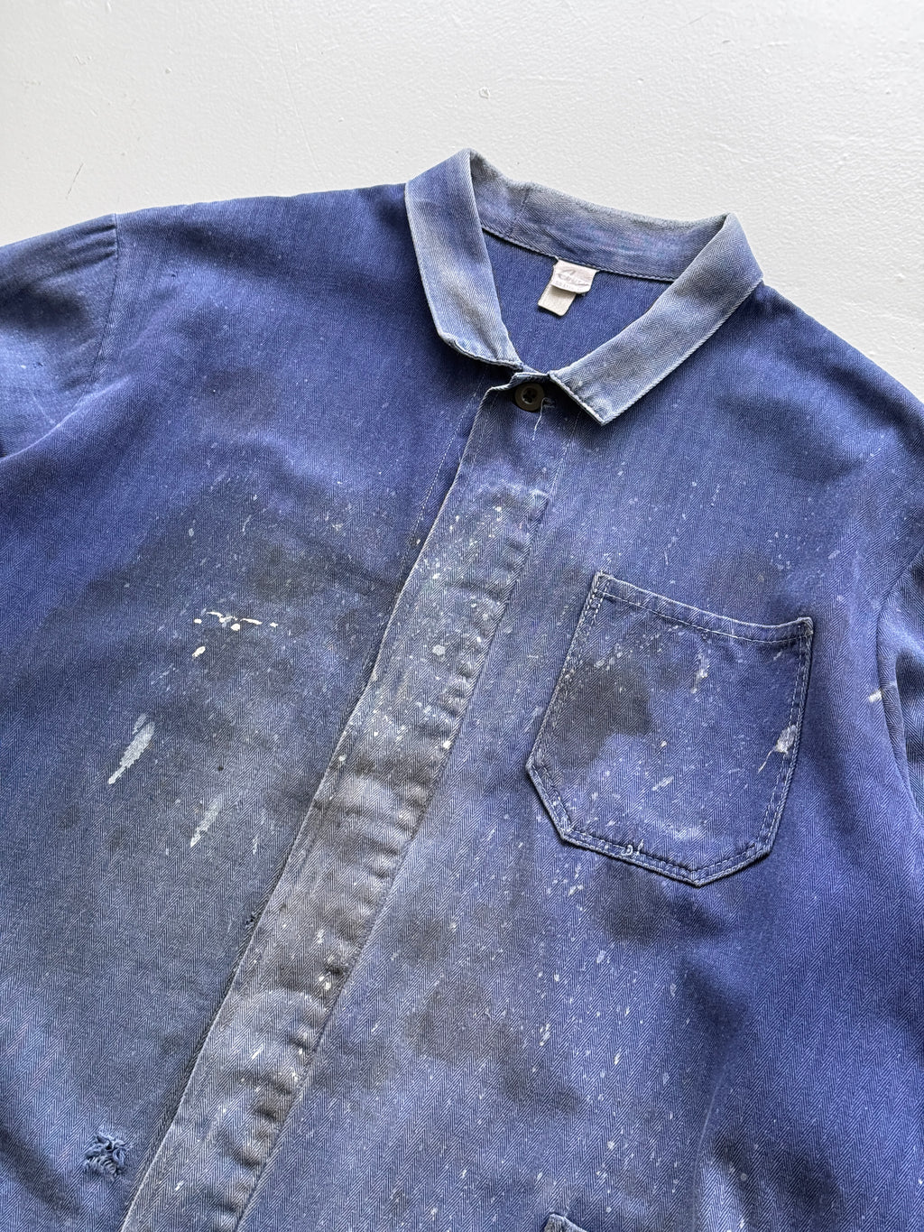 Thrashed Blue French Vintage Workwear Chore Jacket CH371 - XL