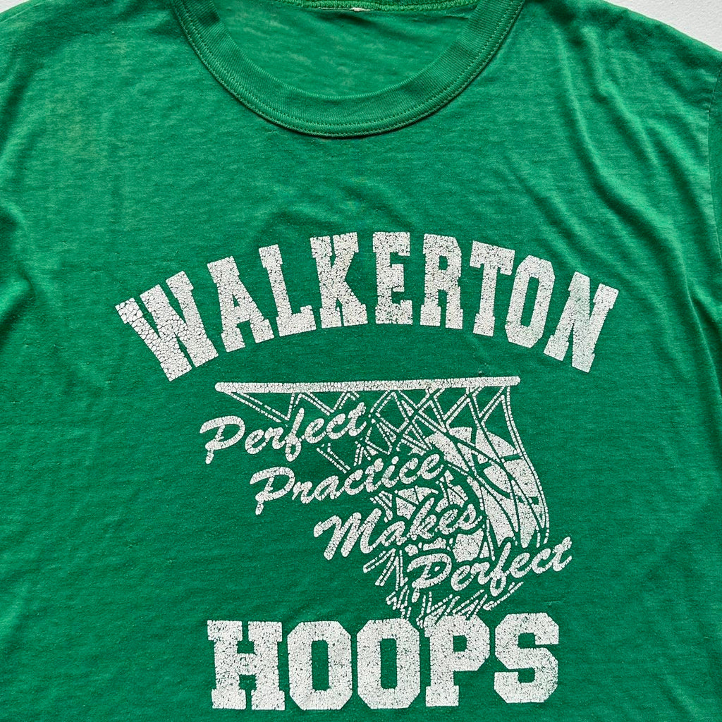 Green Walkerton Basketball 80s Vintage T-shirt - Small