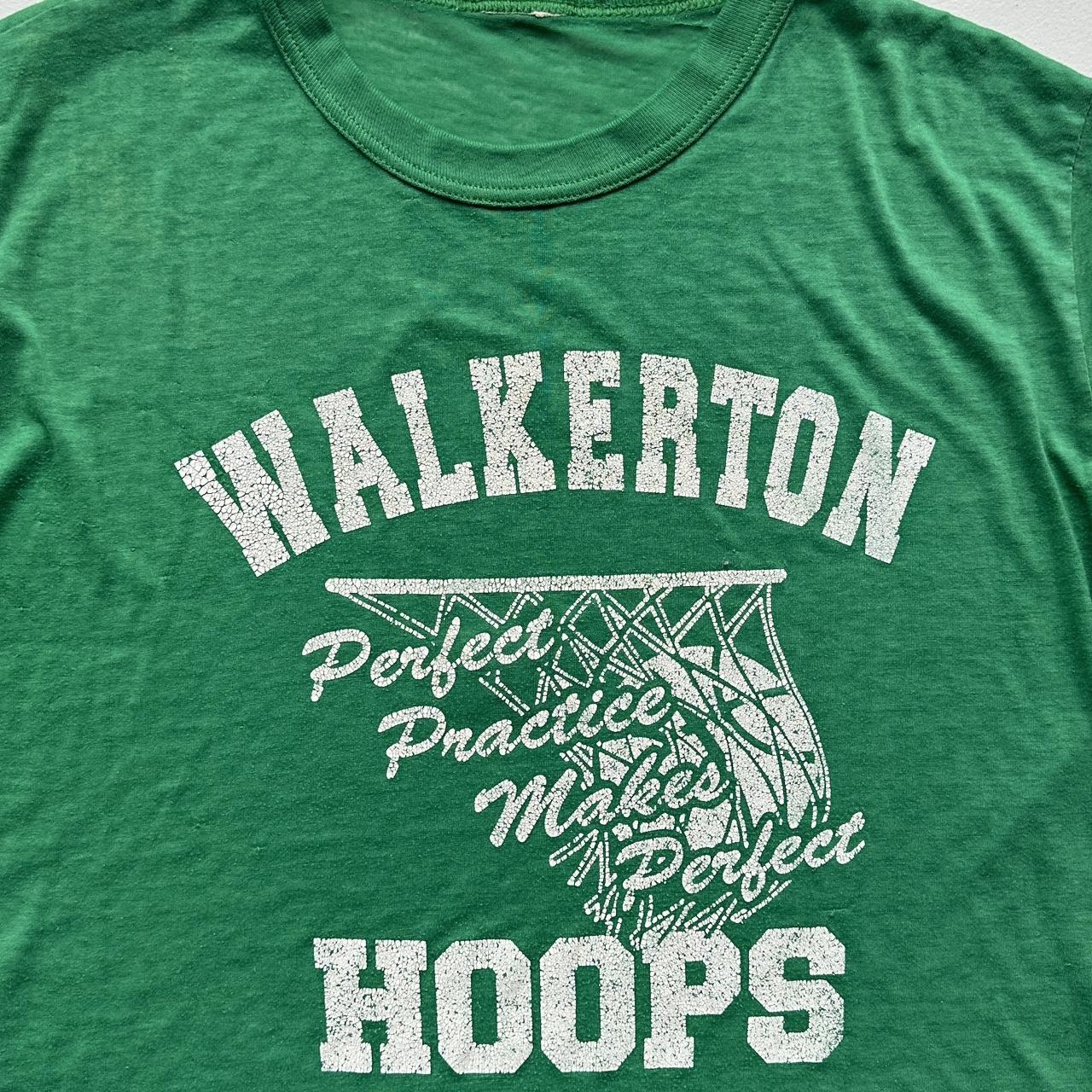 Green Walkerton Basketball 80s Vintage T-shirt - Small