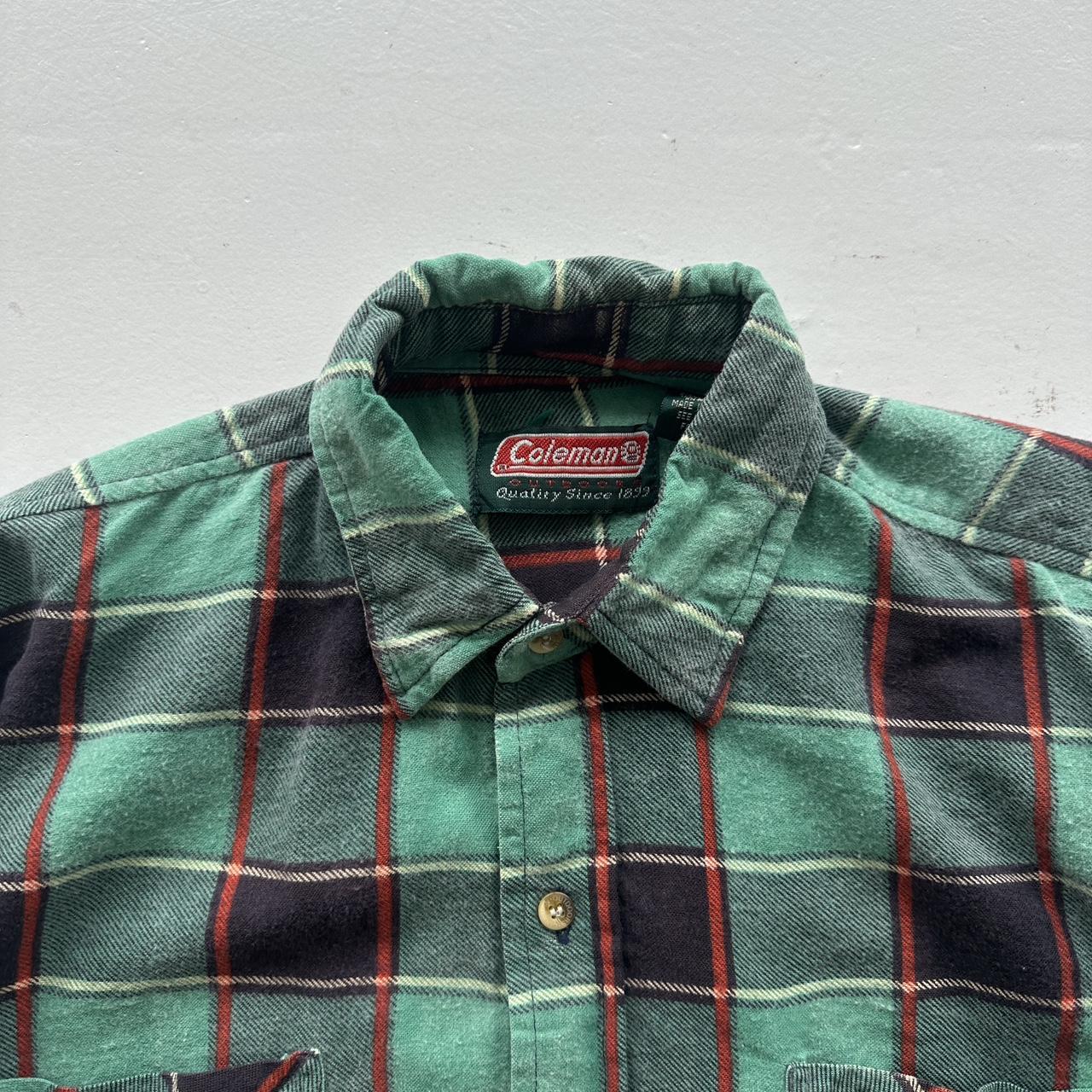 Green Checkered Coleman 90s Vintage Long sleeve - Medium