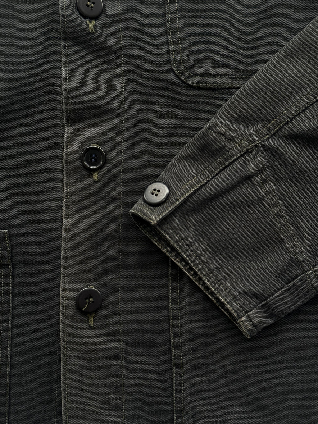 Black French Chore Jacket 90's Vintage Canvas Workwear CH217- Small