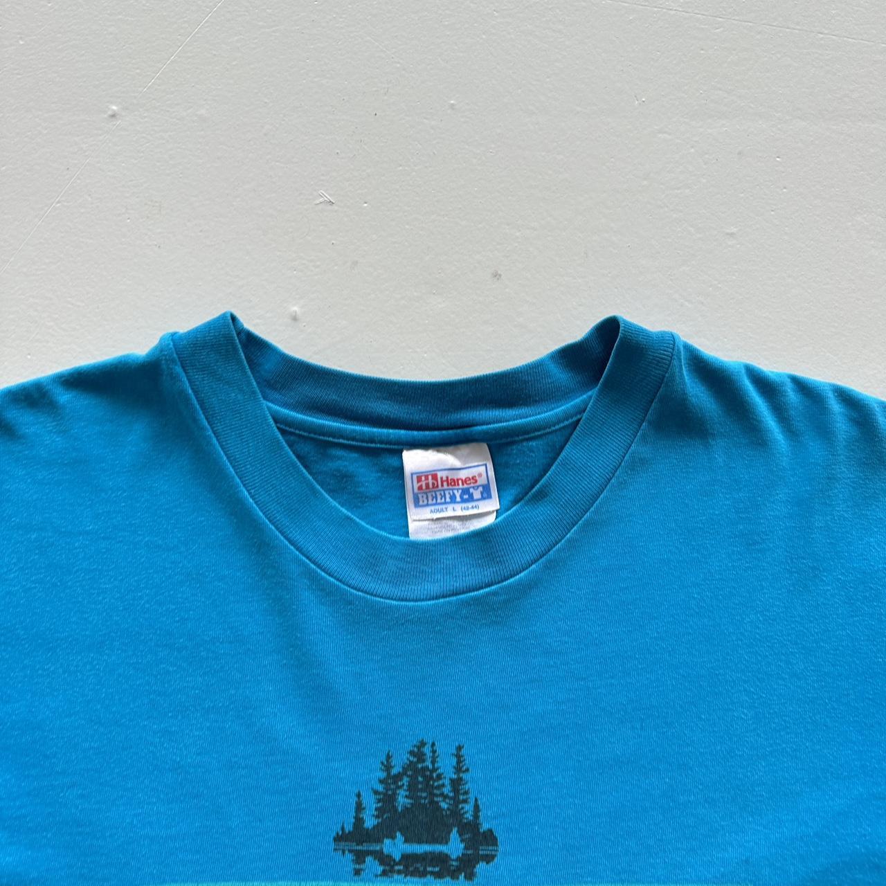 Blue Rainy Lake Vintage 90s T-shirt - Medium