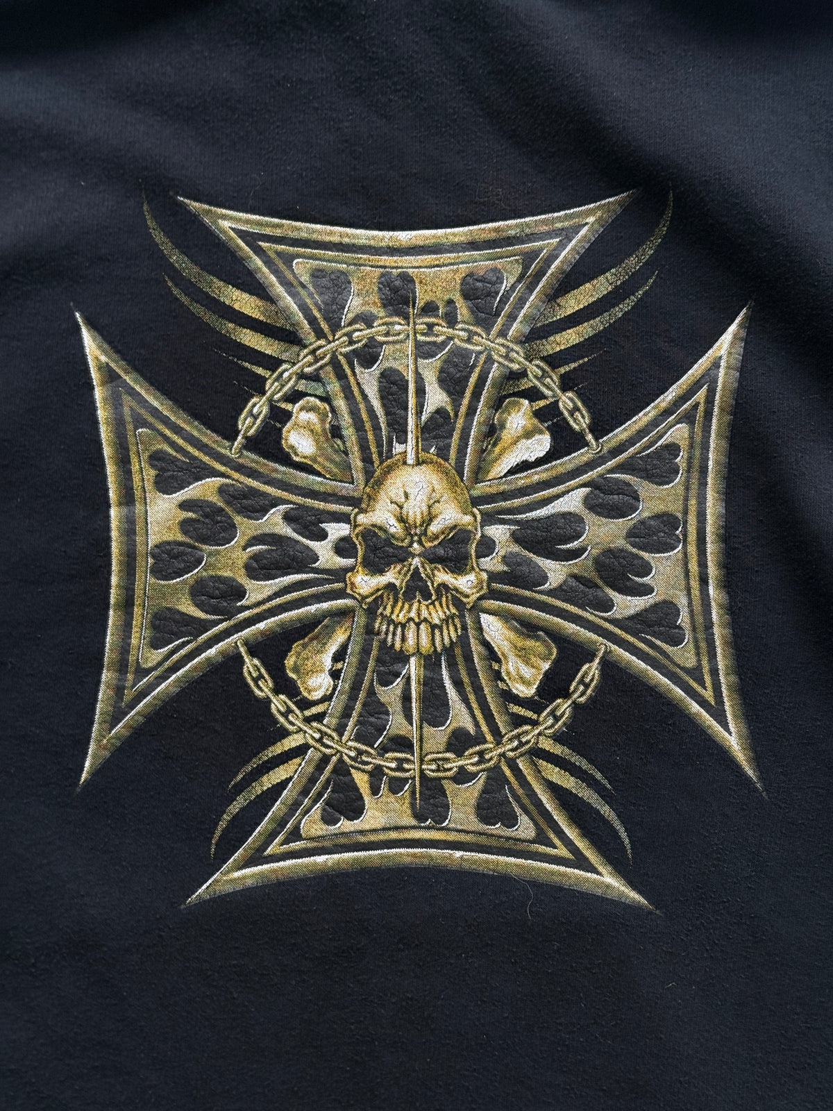 American Choppers Iron Cross Skull Y2K Vintage Hoodie - Large