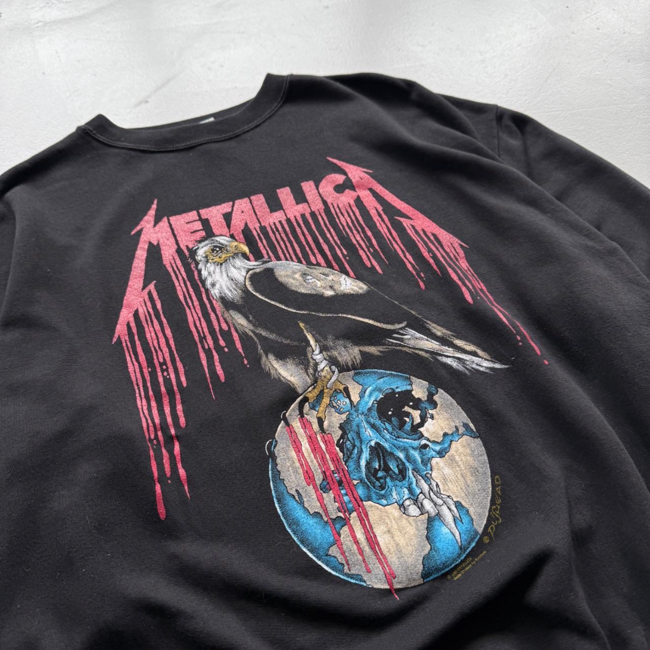 Black Metallica Pushead Europe 1993 Nowhere Else to Roam Tour Vintage Sweatershirt - XL