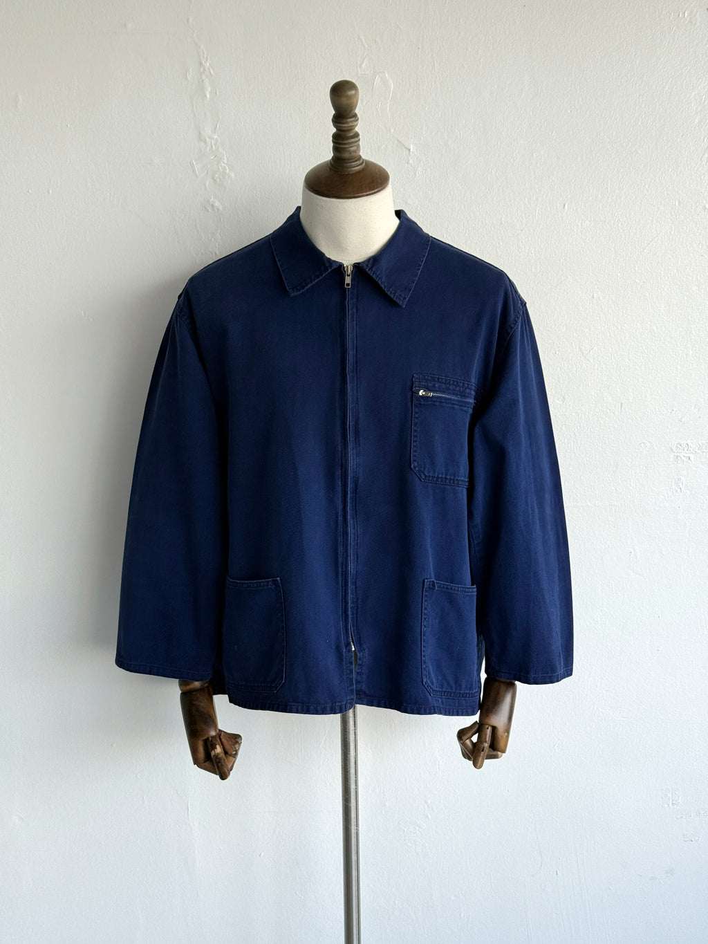 Navy Blue French 80's Vintage Workwear Chore Jacket CH498 - Medium