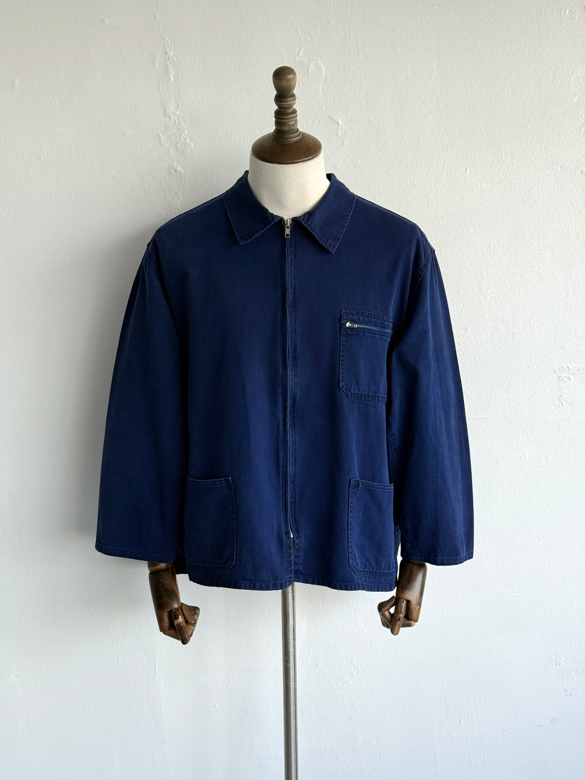 Navy Blue French 80's Vintage Workwear Chore Jacket CH498 - Medium