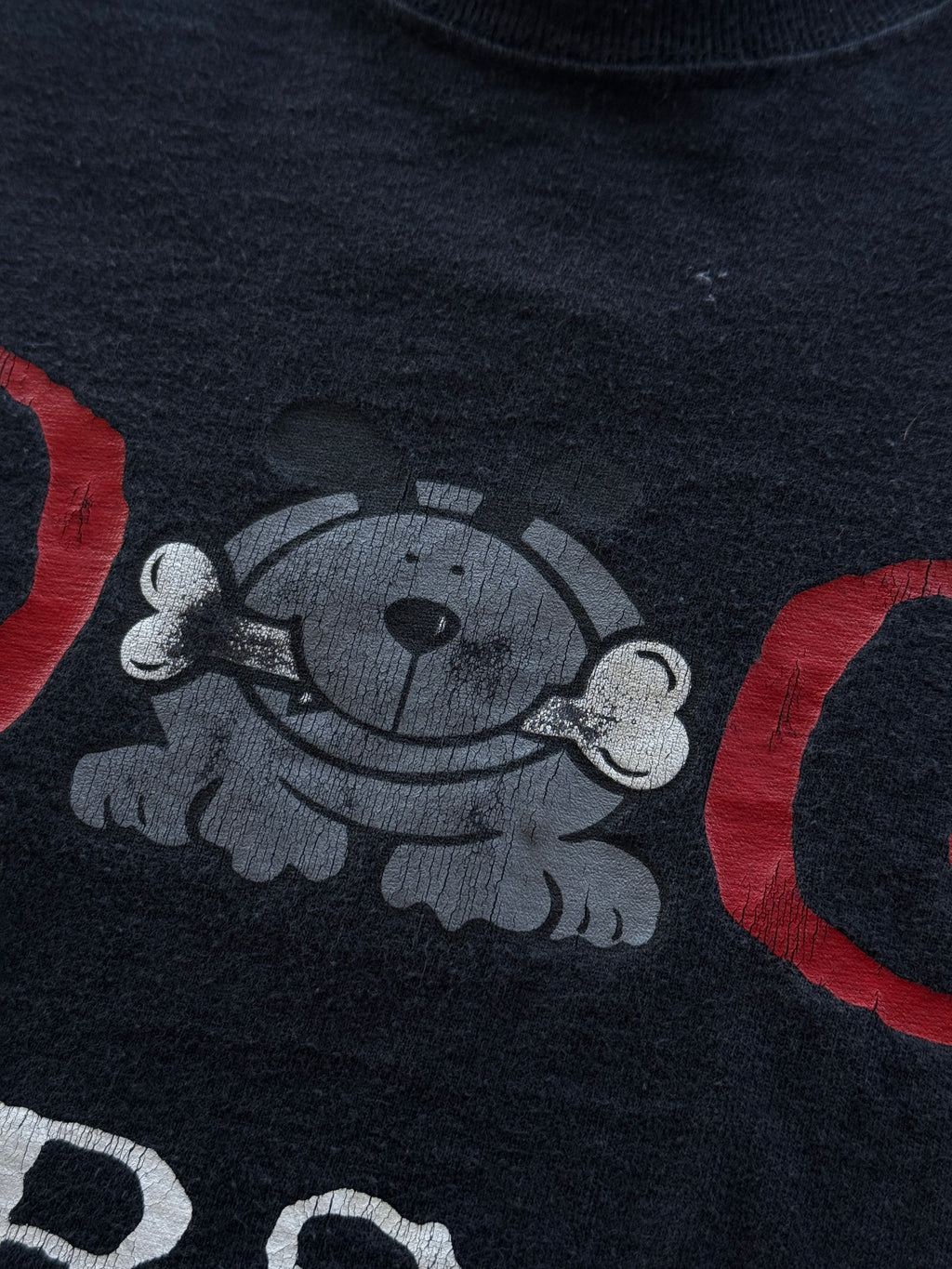 Black Dog Person 90's Vintage Graphic T-Shirt - Large
