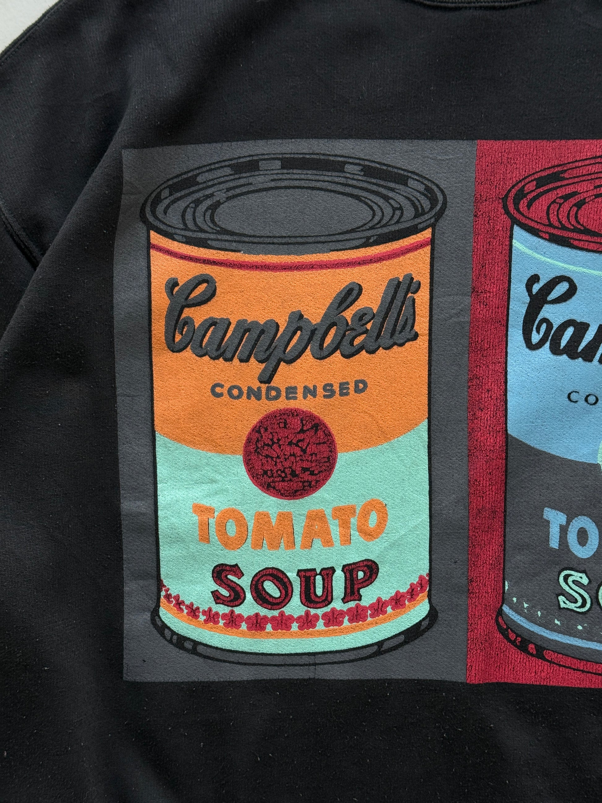 Black Campbell Soup 90's Vintage Andy Warhol Graphic Sweatshirt - Small