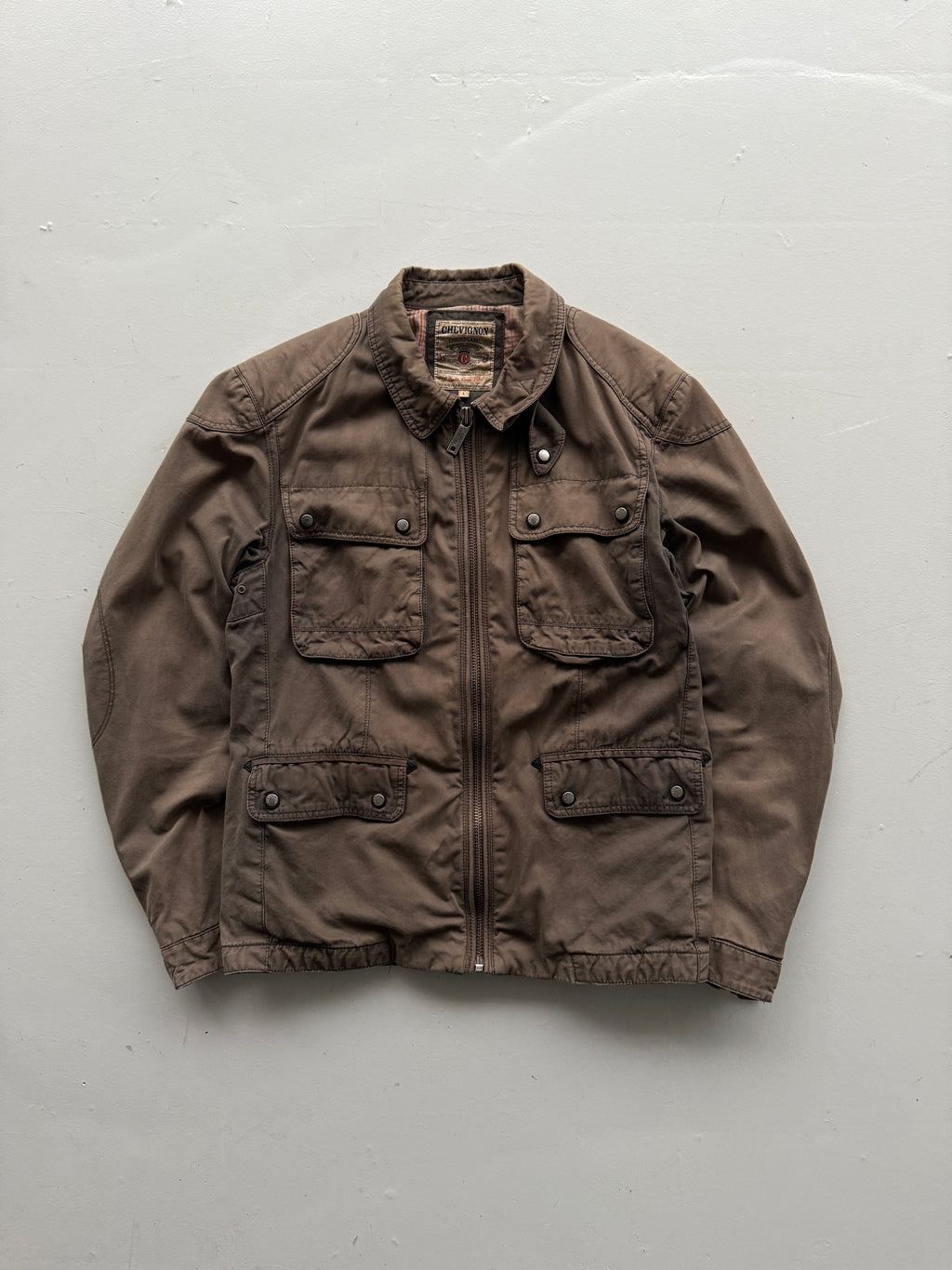 Brown Chevingon 90's Vintage Canvas Field Utility Jacket - UK 12