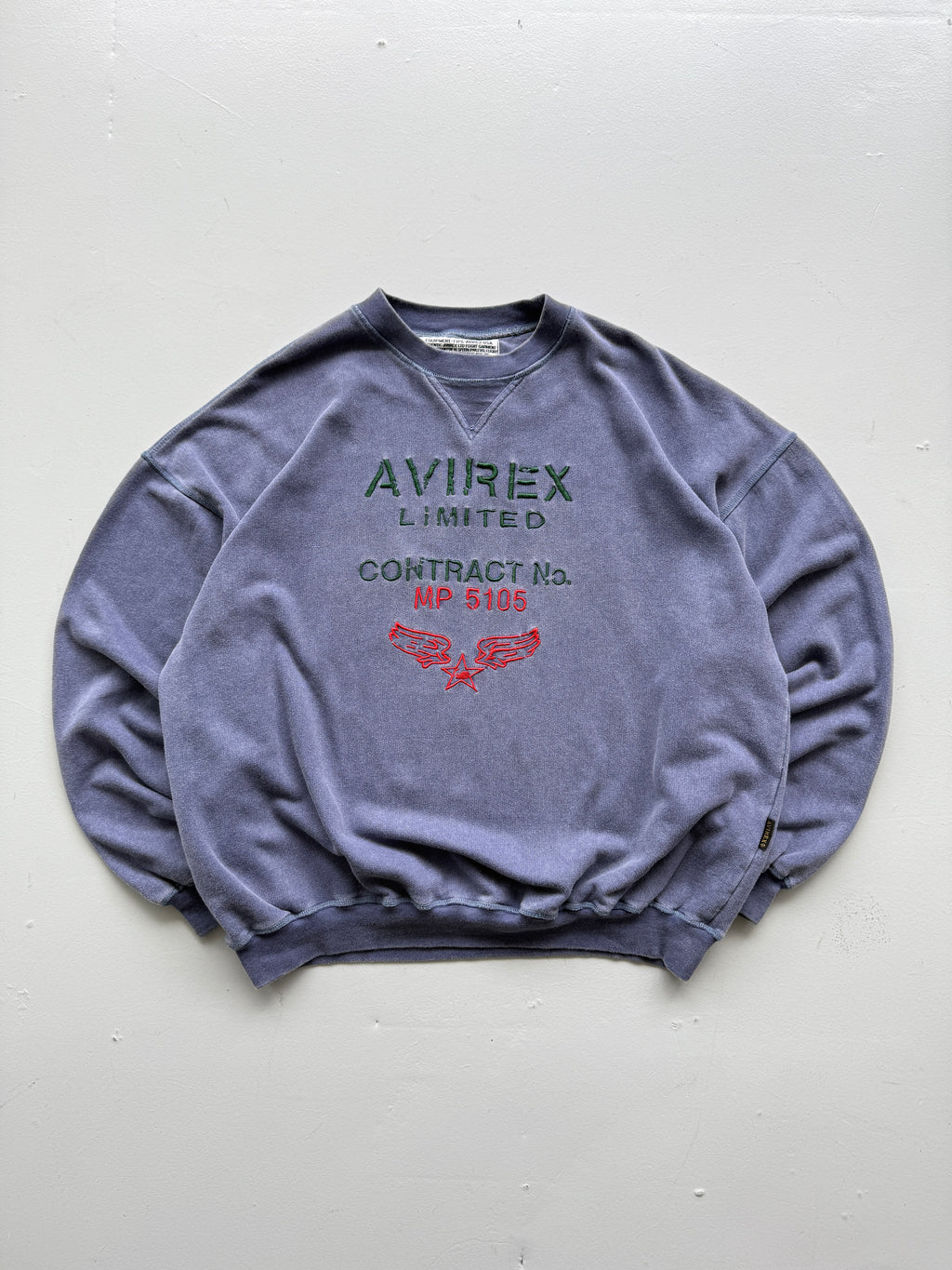 Light Blue / Purple Avirex 90's Vintage Graphic Sweatshirt Jumper - XL