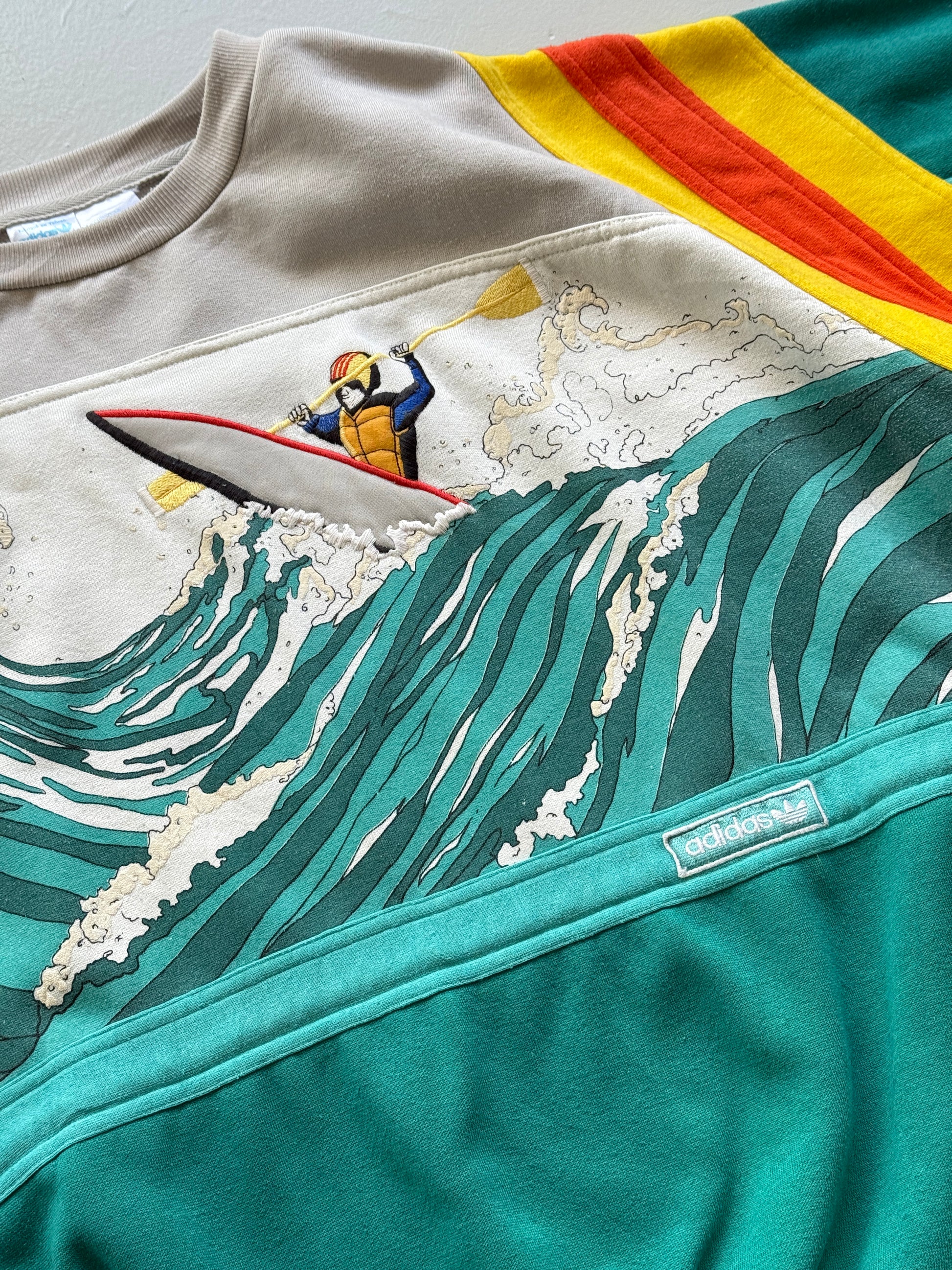 Rare Adidas 90's Vintage Graphic Devil's Toenail Kayaking Sweatshirt Jumper - XL