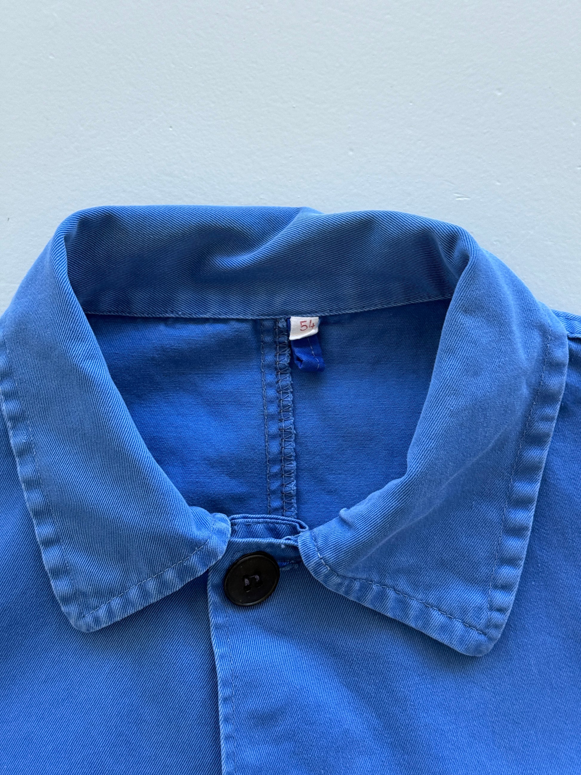 Blue Chore Jacket 90's Vintage French Workwear CH123 - Medium