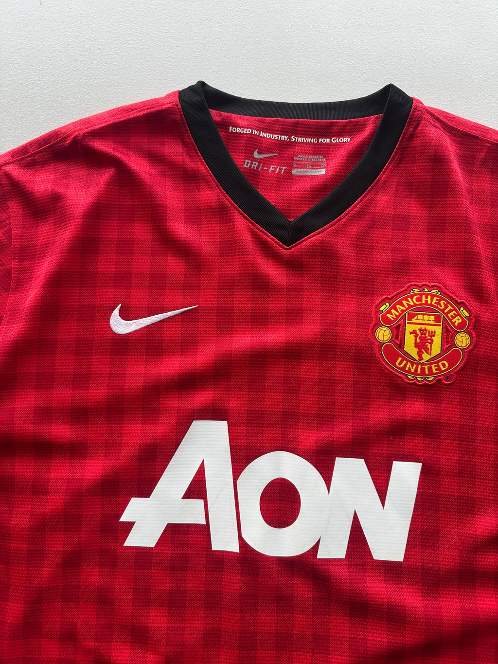 Nike Manchester United AON Chequered Home Vintage Football Shirt - XL