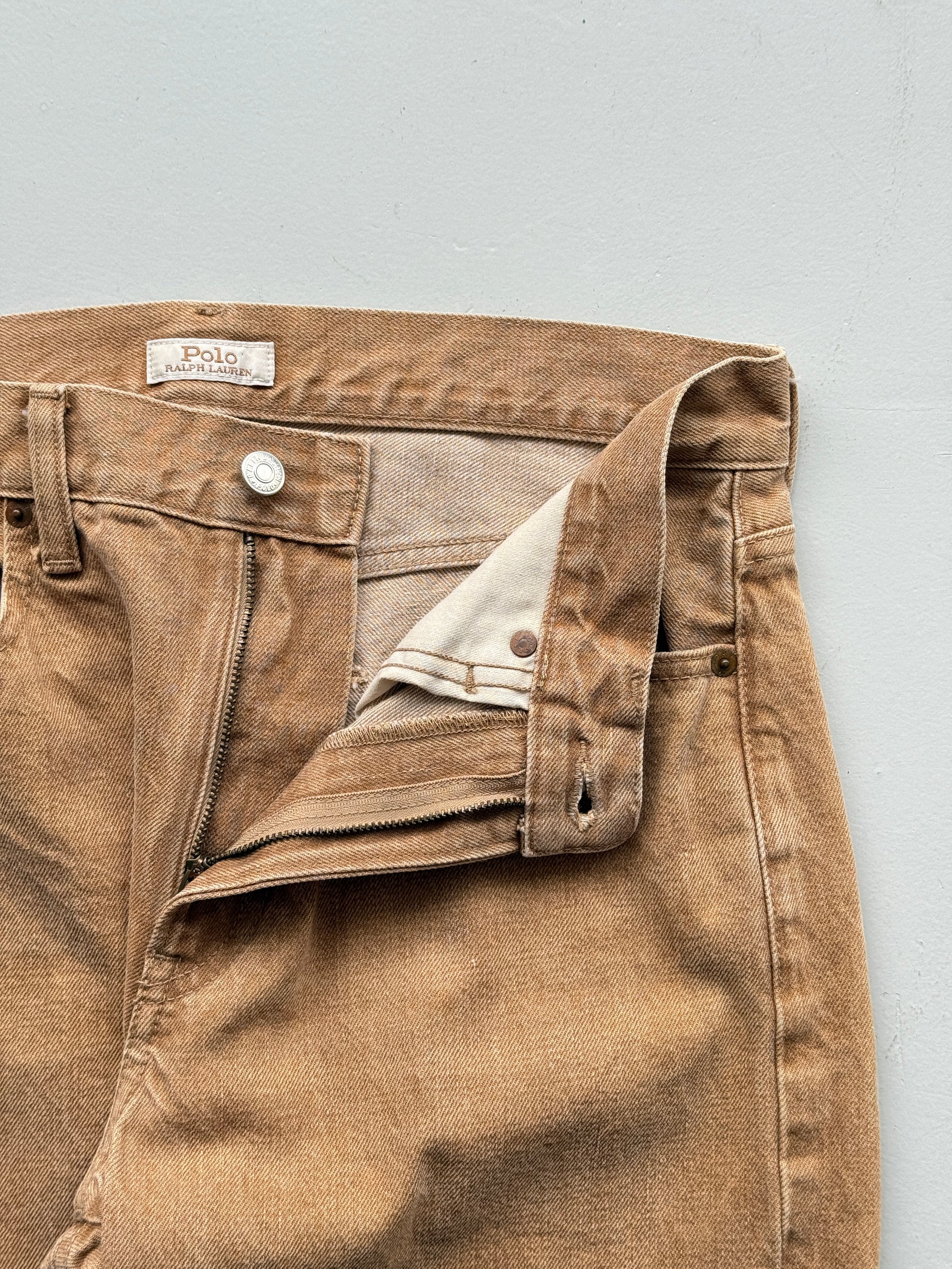 Beige Polo Ralph Lauren Y2K Vintage Jeans - W32 x L26.5