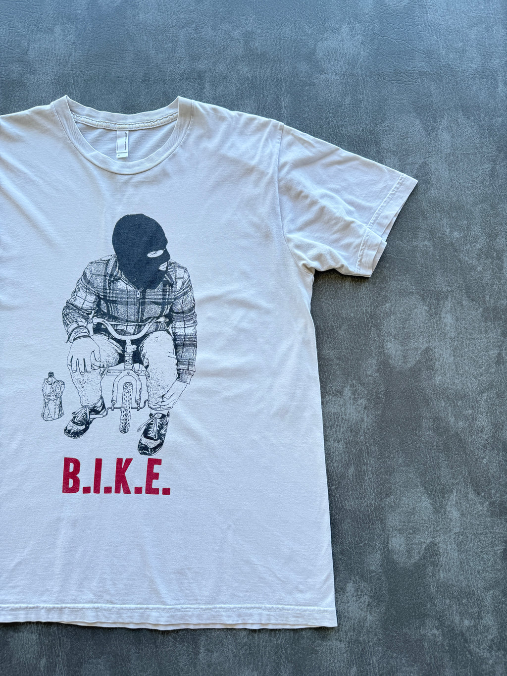 Cream B.I.K.E. Balaclava BMX Y2K Vintage Graphic T-Shirt - Medium