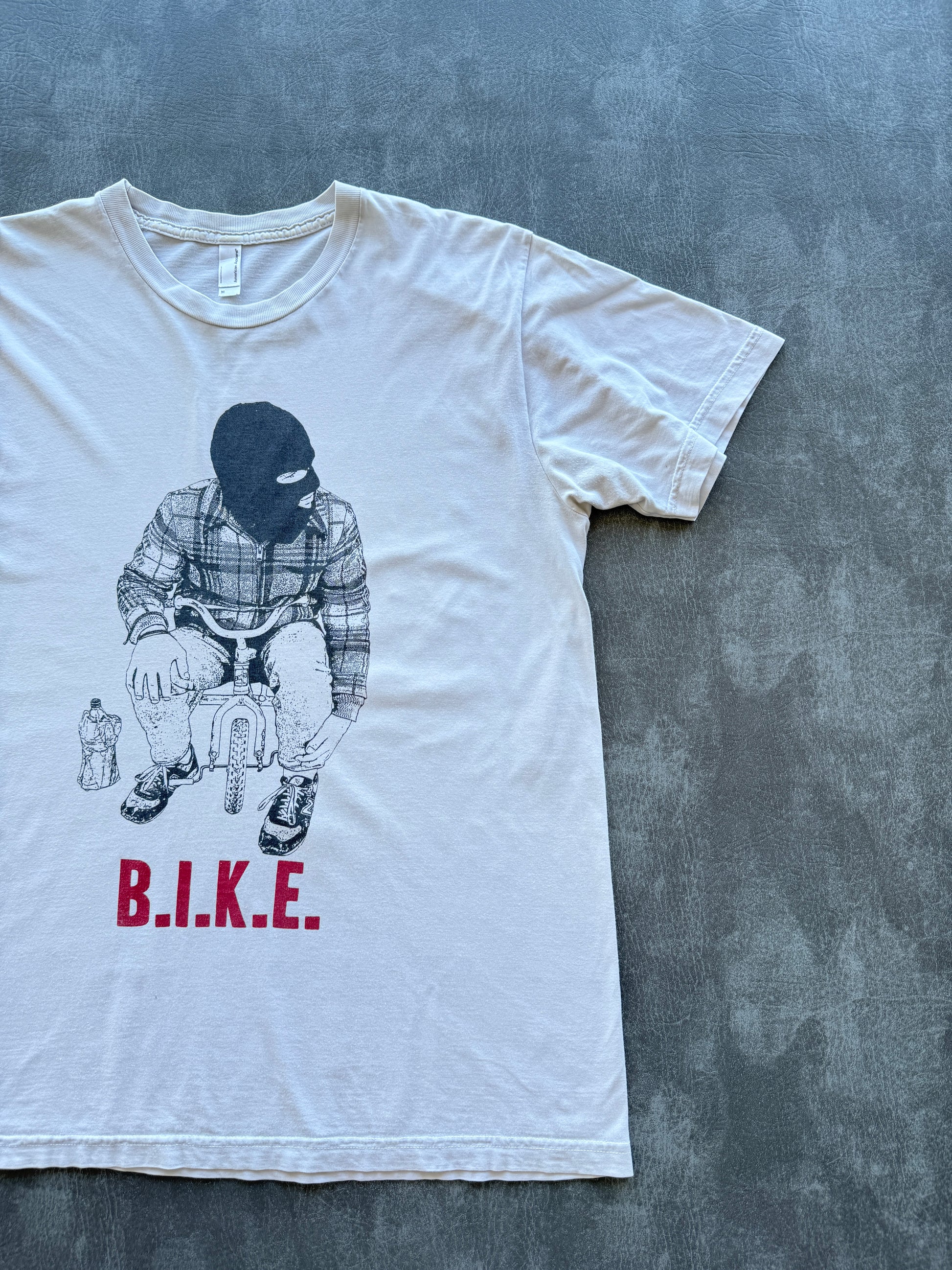 Cream B.I.K.E. Balaclava BMX Y2K Vintage Graphic T-Shirt - Medium